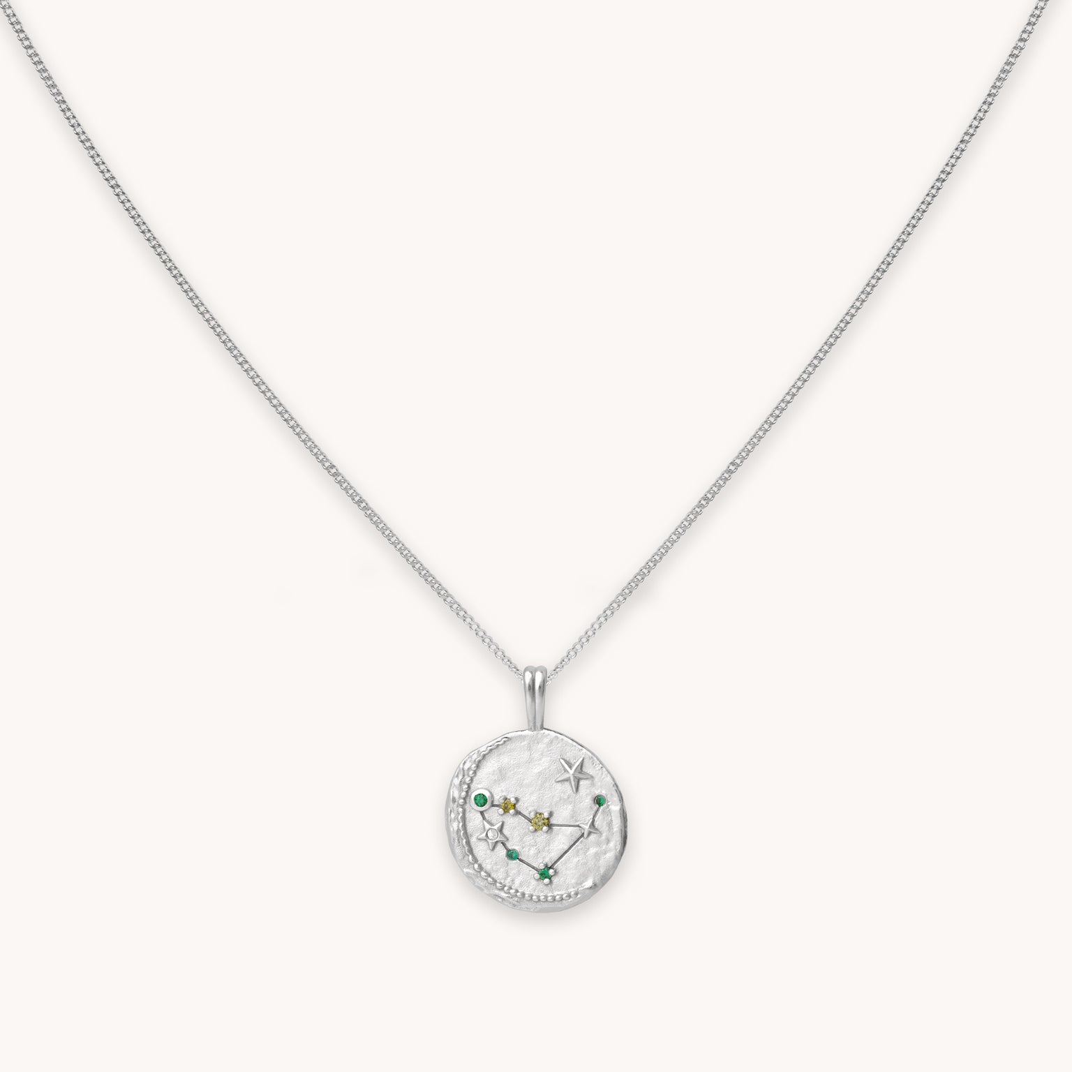 Capricorn Zodiac Pendant Necklace in Silver