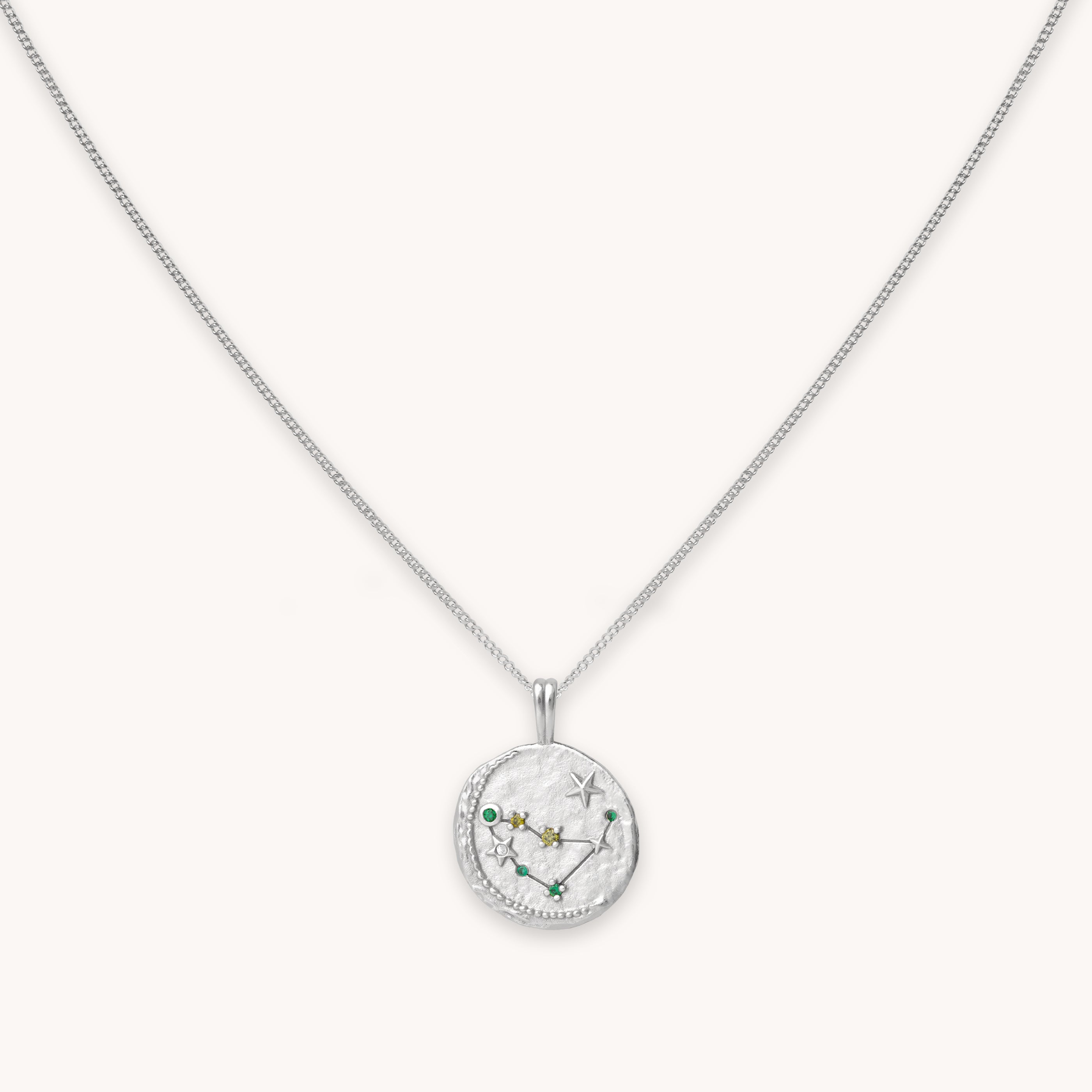 Capricorn Zodiac Pendant Necklace in Silver