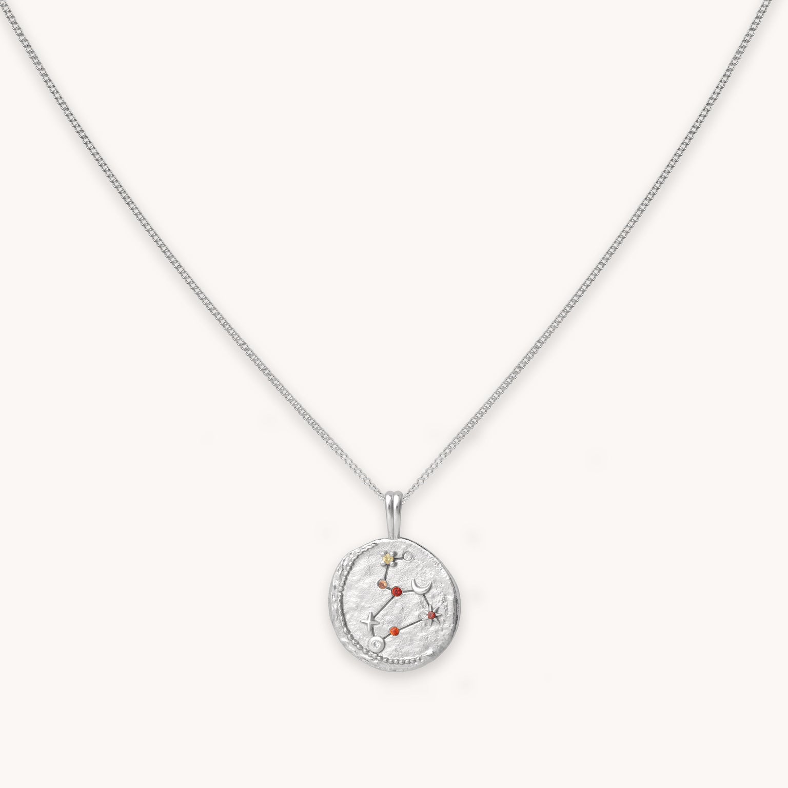 Leo Zodiac Pendant Necklace in Silver