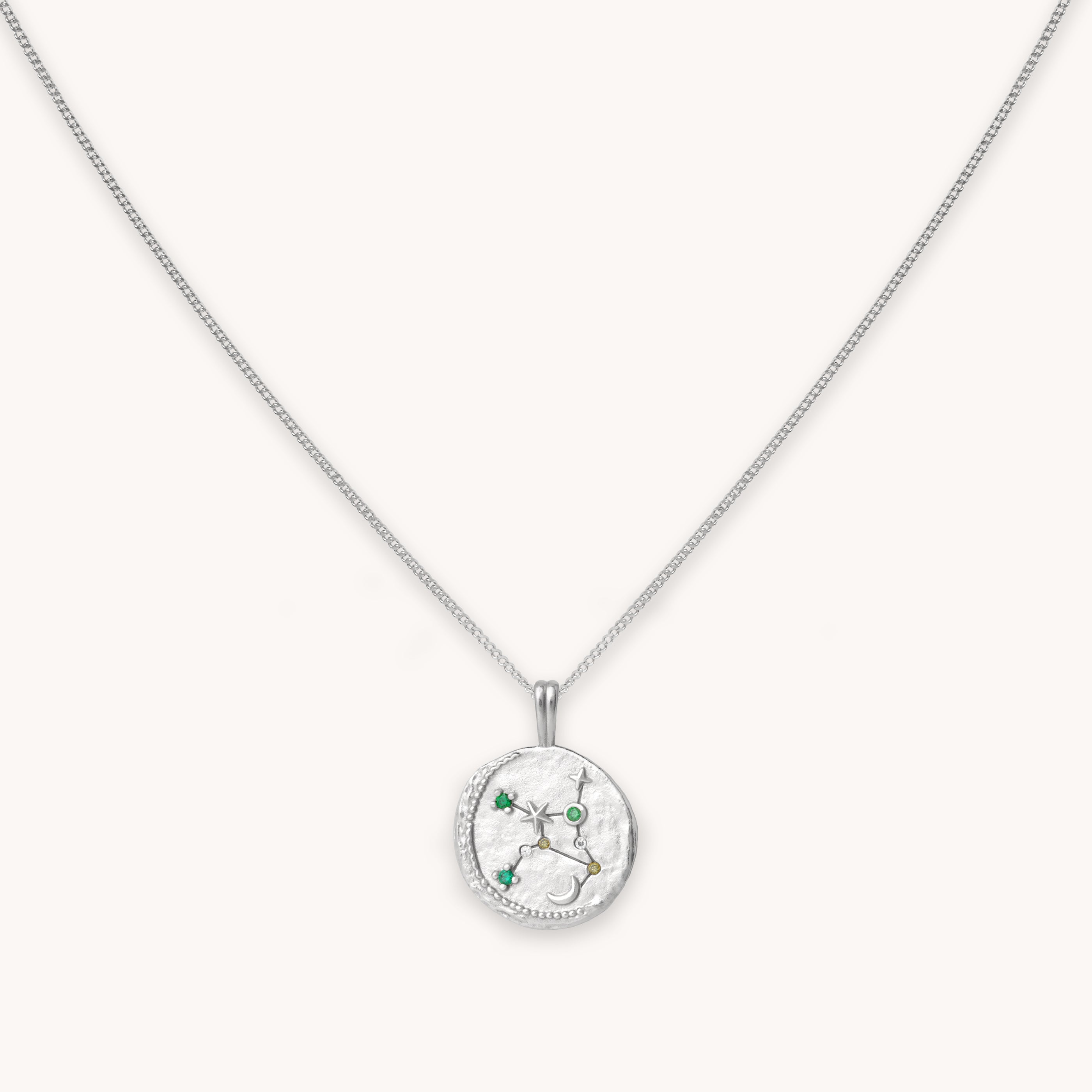 Virgo Zodiac Pendant Necklace in Silver