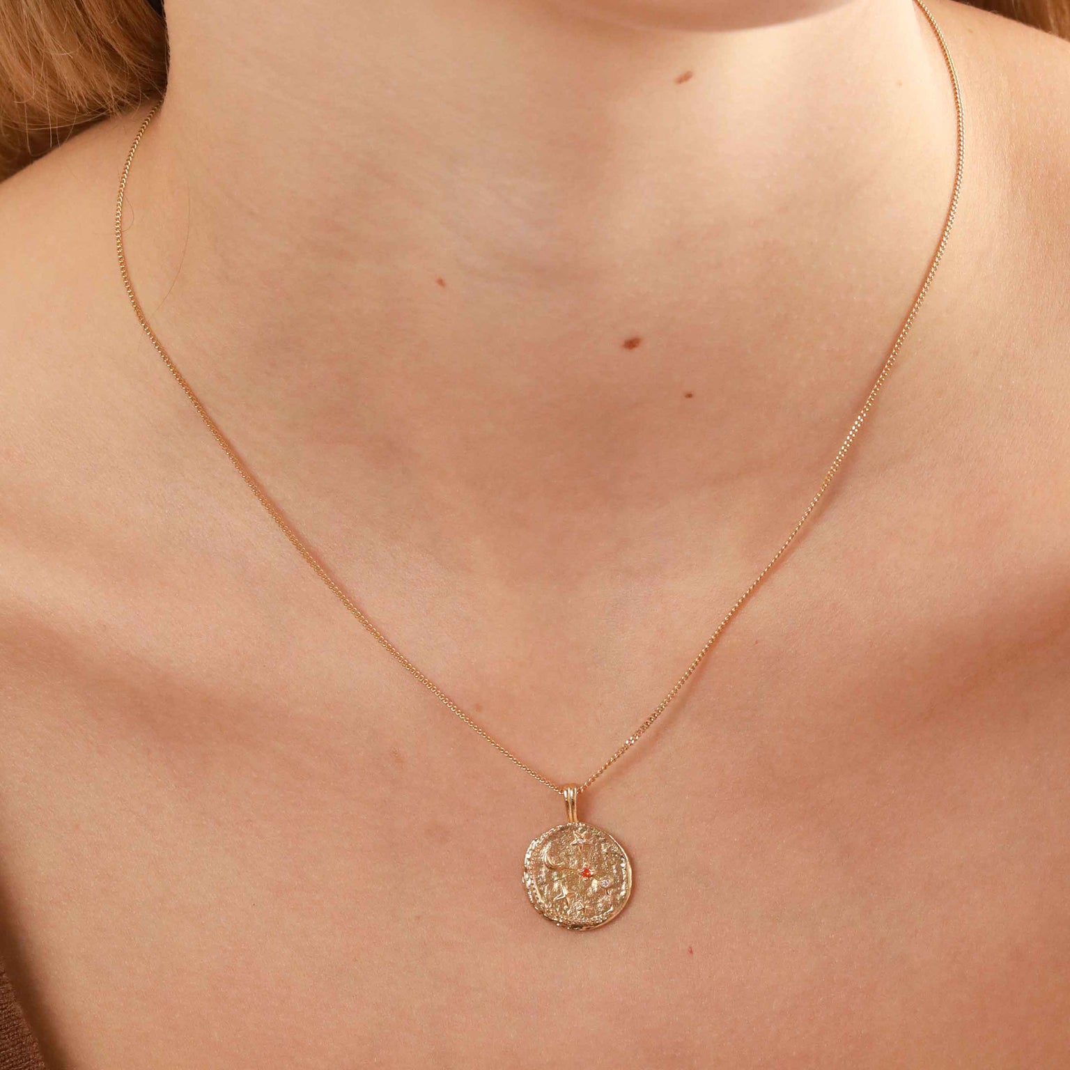 18k Gold Plated Jewellery - Aries Zodiac Pendant Necklace in Gold - Zodiac Pendant - Astrid & Miyu