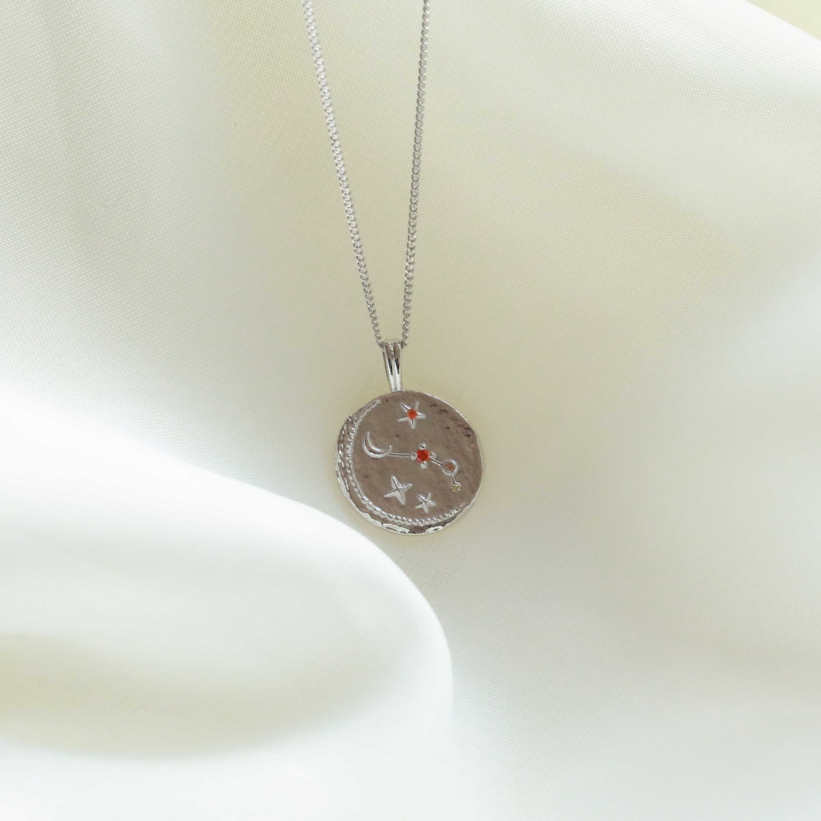 Aries Jewellery - Aries Zodiac Pendant Necklace in Silver - Zodiac Pendant - Astrid & Miyu