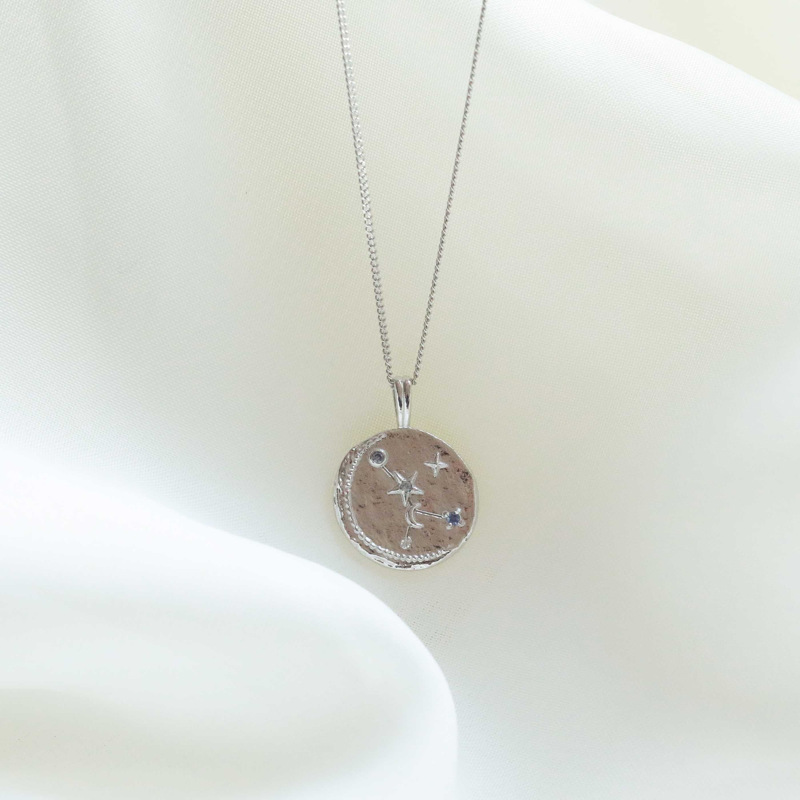 Cancer Jewellery - Cancer Zodiac Pendant Necklace in Silver - Zodiac Pendant - Astrid & Miyu