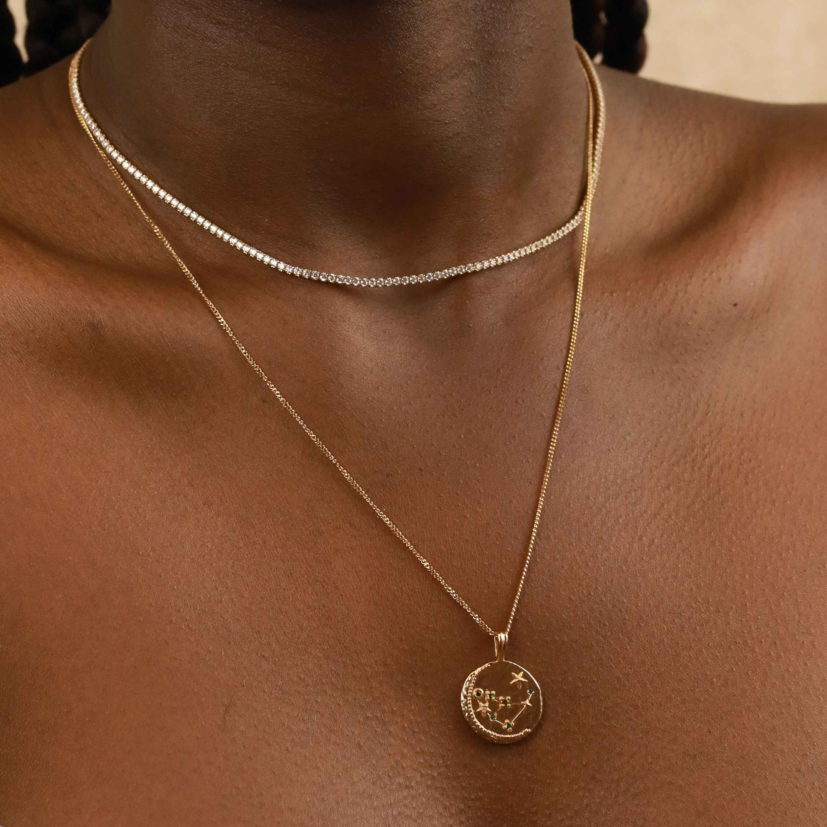 18k Gold Plated Jewellery - Capricorn Zodiac Pendant Necklace in Gold - Zodiac - Astrid & Miyu