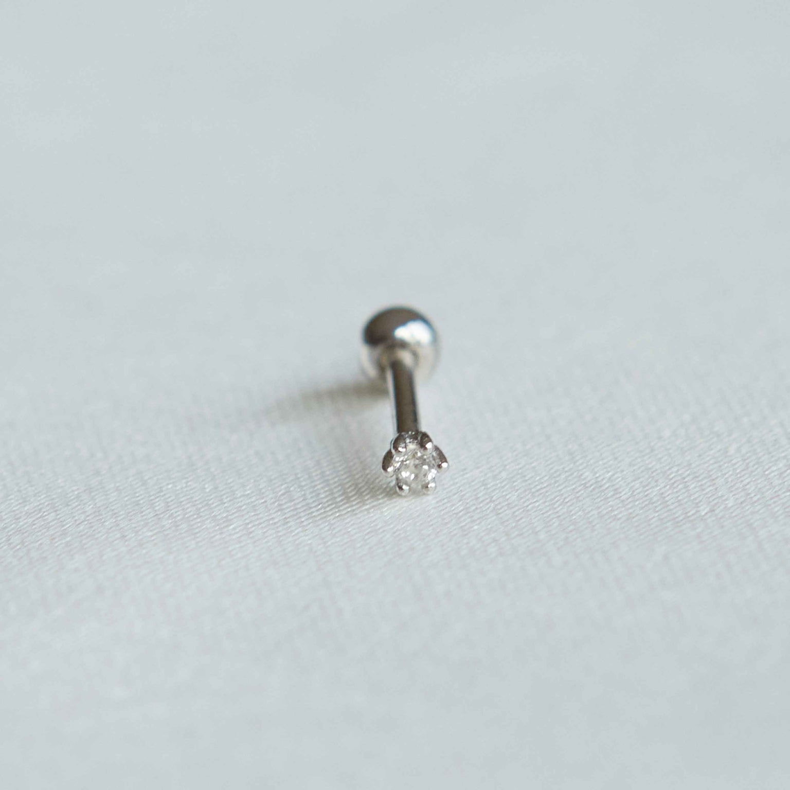 Conch Piercing Jewellery - Flora Tiny Barbell in Silver - Barbell Earring - Astrid & Miyu