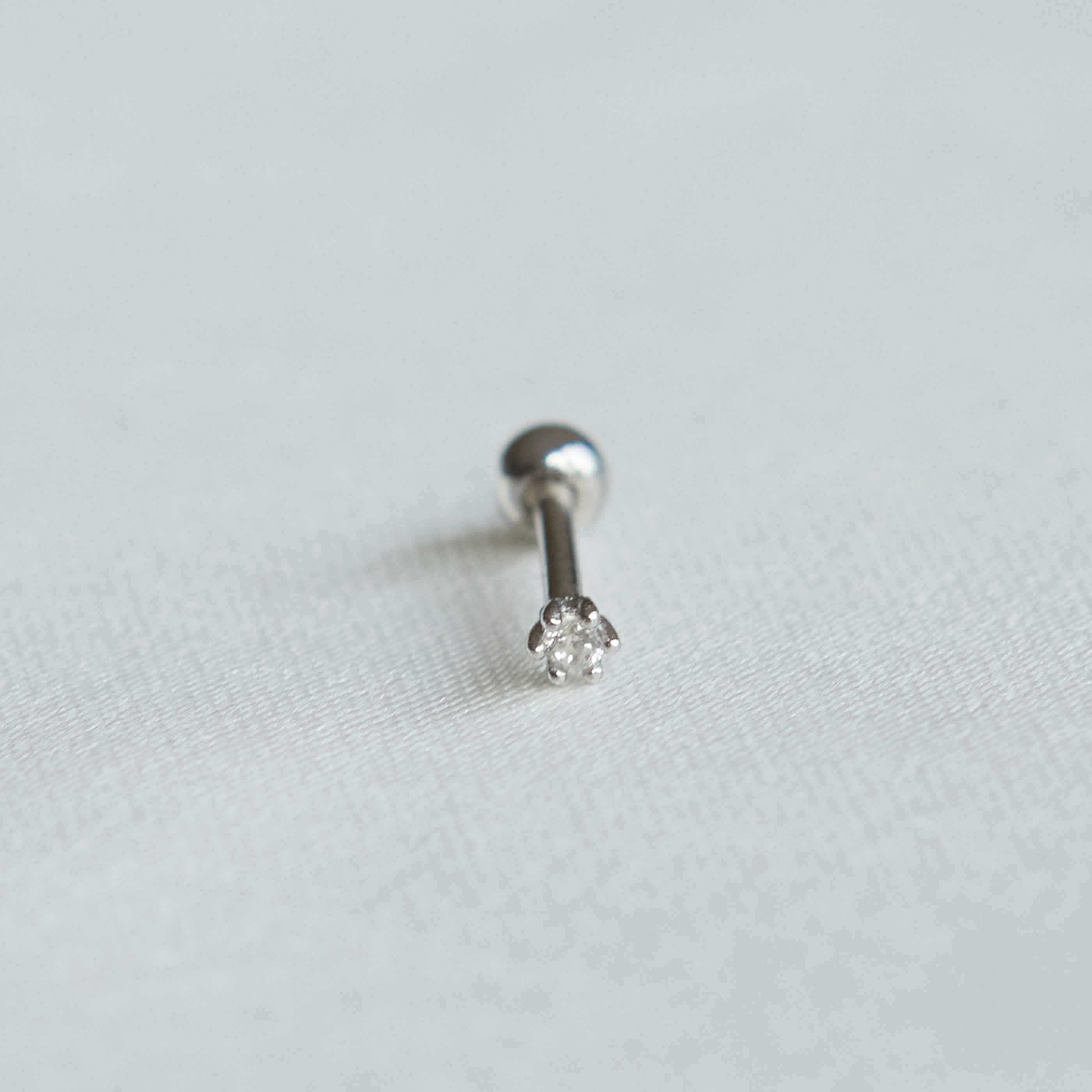 Conch Piercing Jewellery - Flora Tiny Barbell in Silver - Barbell Earring - Astrid & Miyu