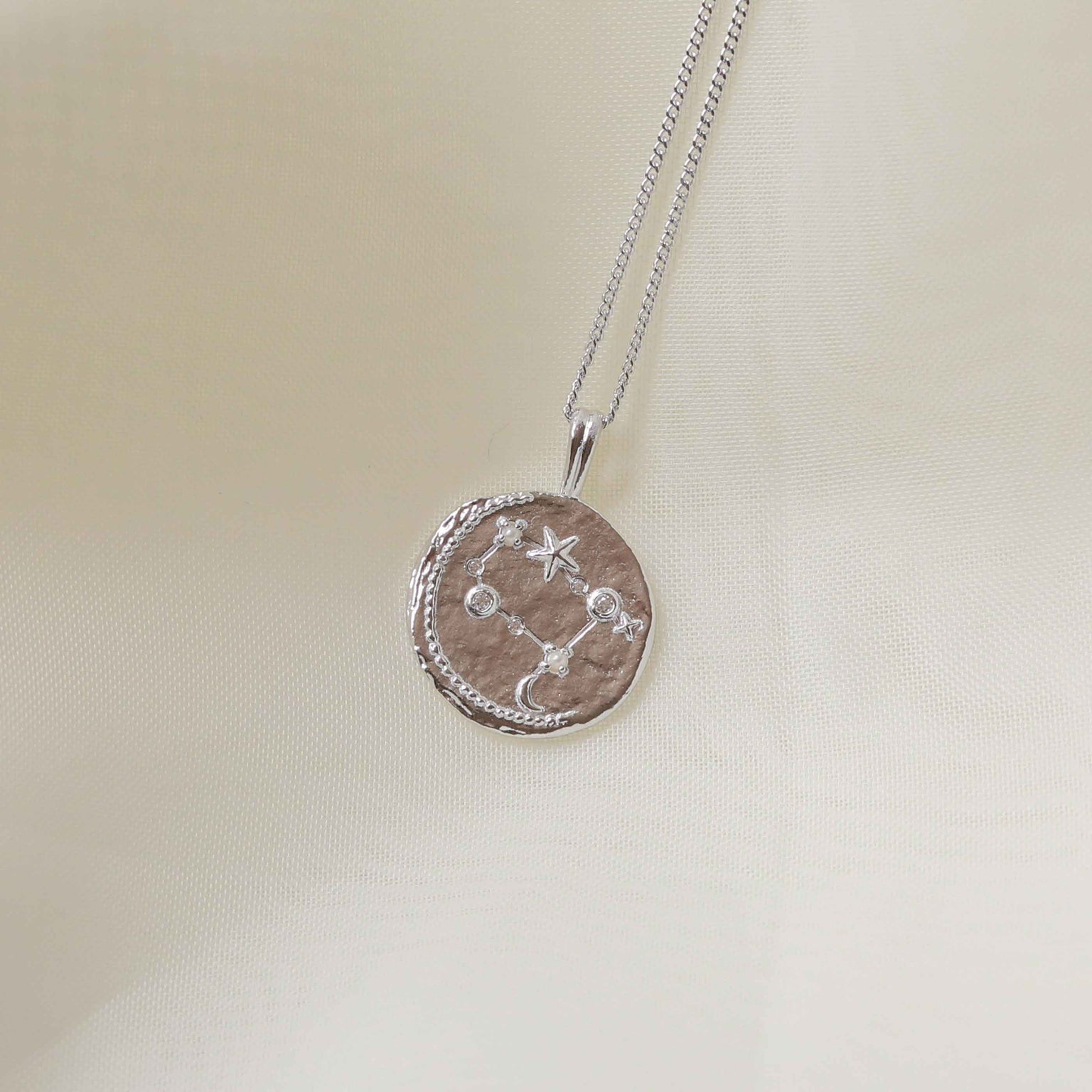 Gemini Jewellery - Gemini Zodiac Pendant Necklace in Silver - Zodiac Pendant - Astrid & Miyu