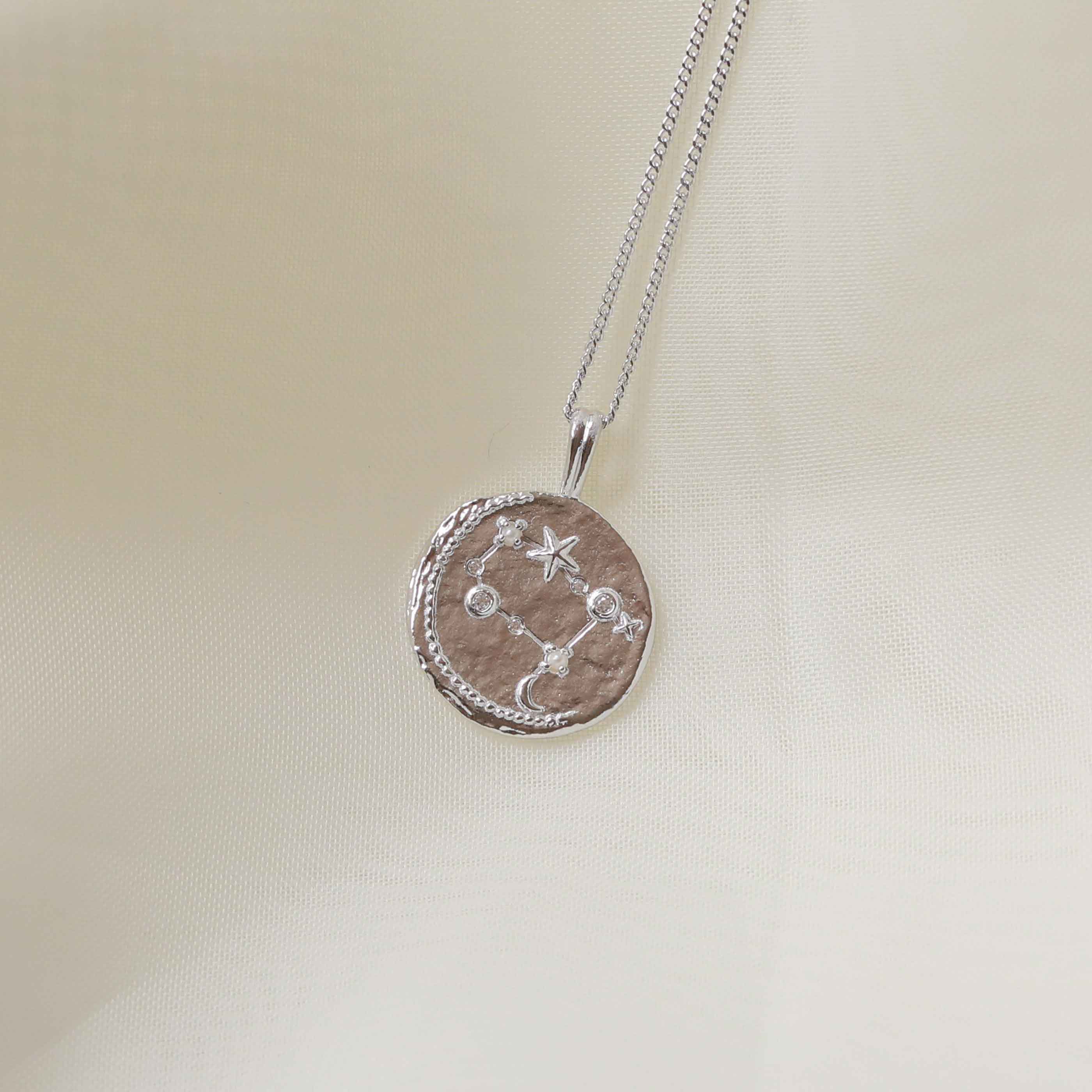 Gemini Jewellery - Gemini Zodiac Pendant Necklace in Silver - Zodiac Pendant - Astrid & Miyu