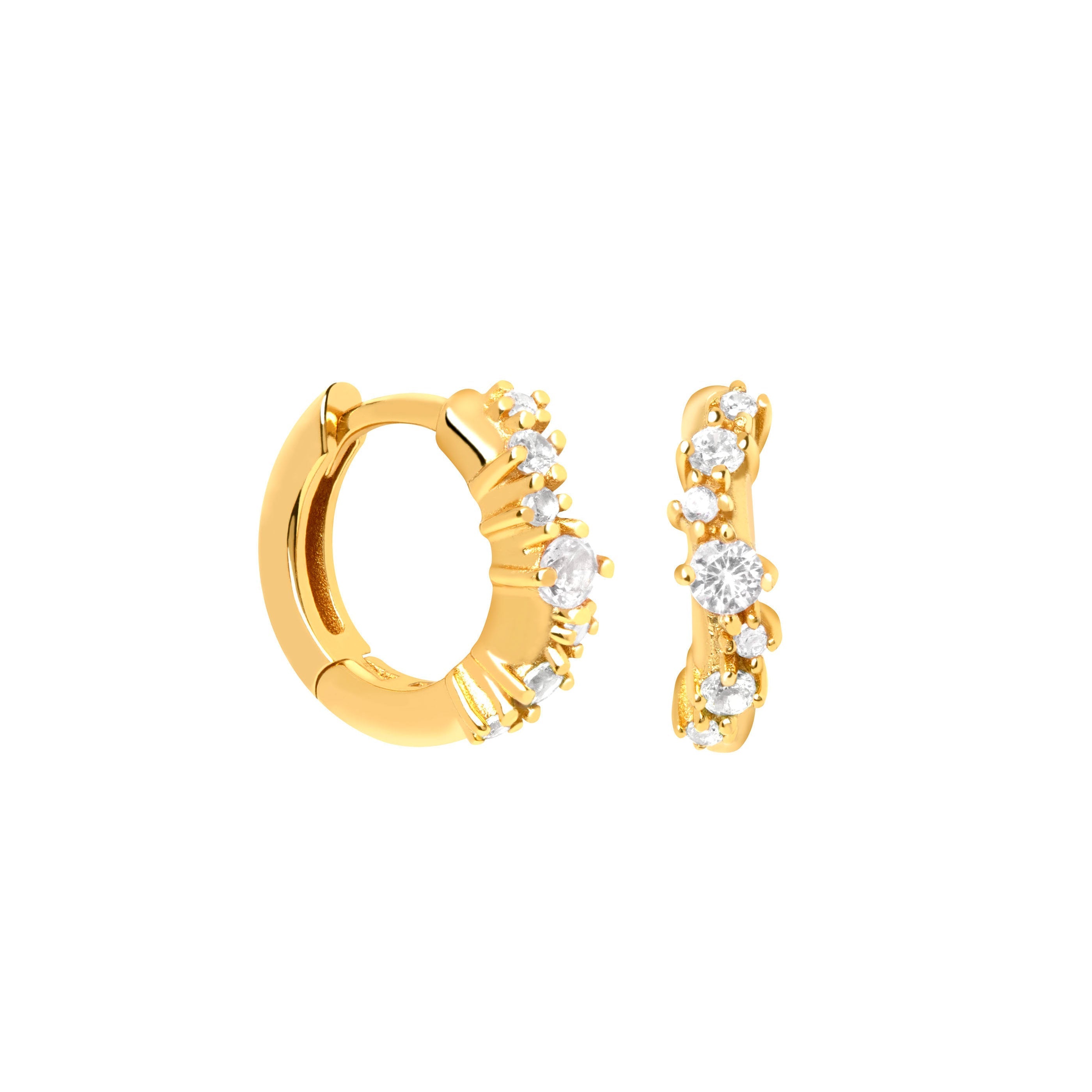 Gold Huggies - Gleam Crystal Huggies in Gold - Huggies - Astrid & Miyu