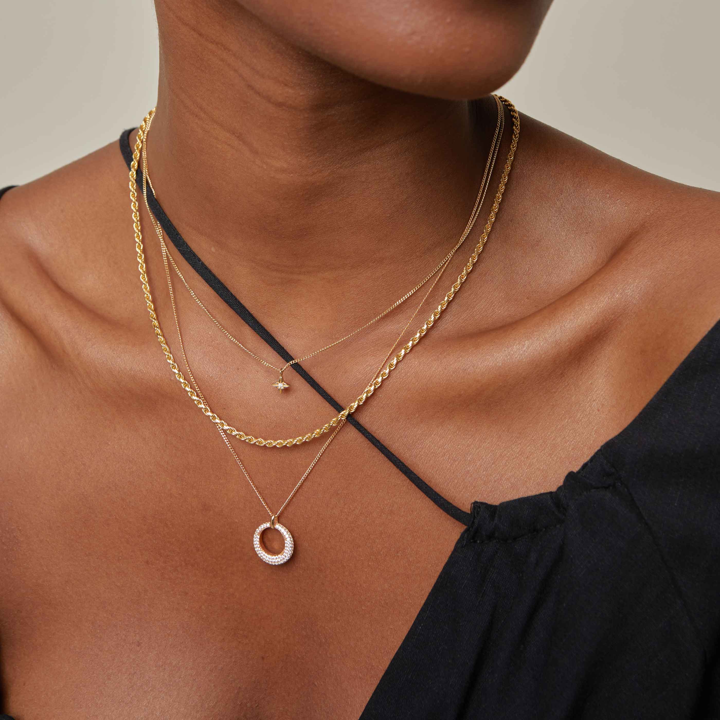 18k Gold Plated Jewellery - Rope Chain Necklace in Gold - Individual Chain - Astrid & Miyu