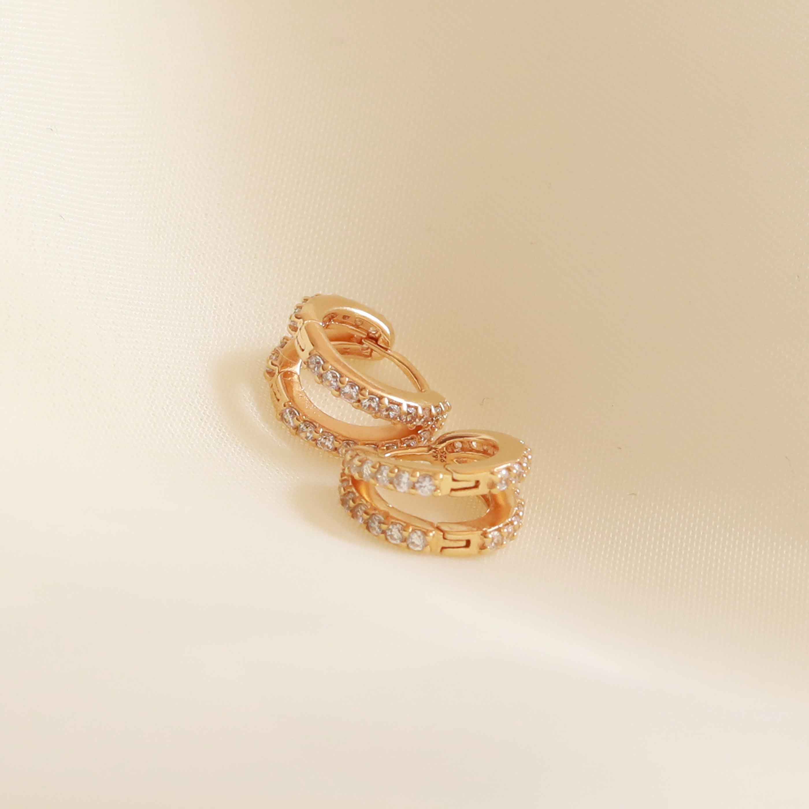 Illusion Crystal Huggies in Gold