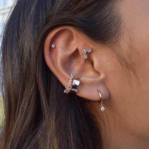 18k Rose Gold Plated Jewellery - April Birthstone Stud Earrings in Rose Gold with Clear CZ - Stud Earrings - Astrid & Miyu