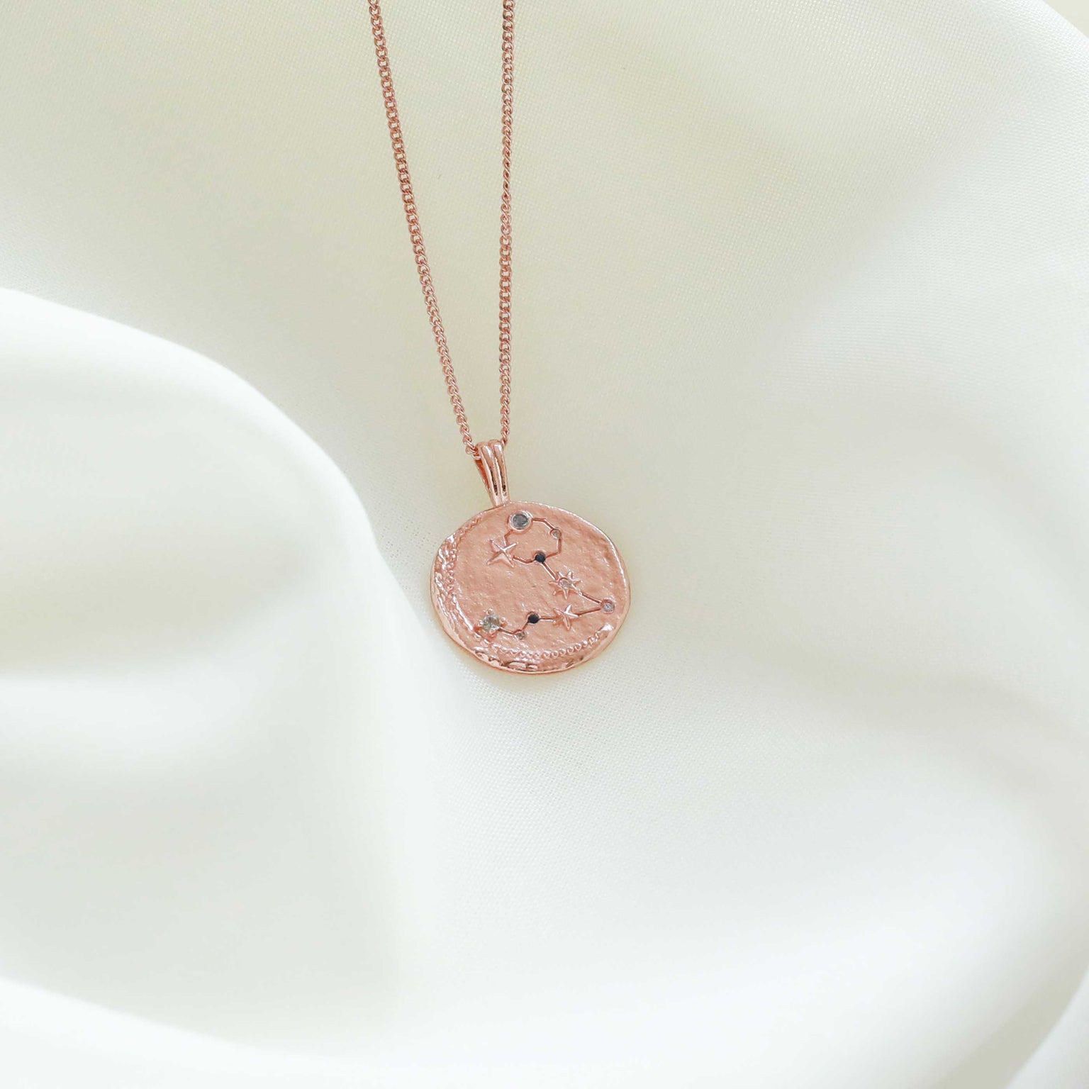 18k Rose Gold Plated Jewellery - Pisces Zodiac Pendant Necklace in Rose Gold - Zodiac Pendant - Astrid & Miyu