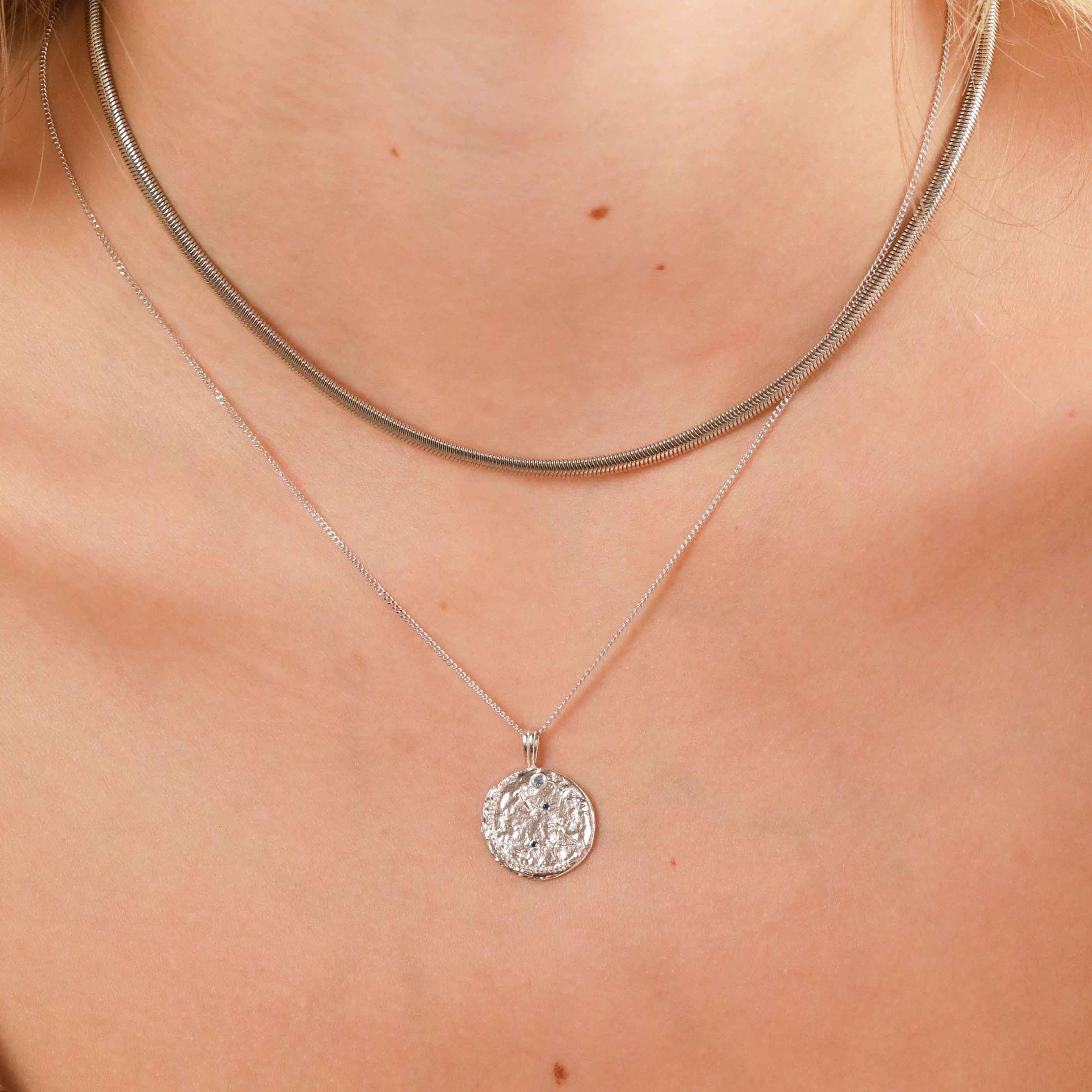 Gemstone Necklaces - Pisces Zodiac Pendant Necklace in Silver - Zodiac Pendant - Astrid & Miyu
