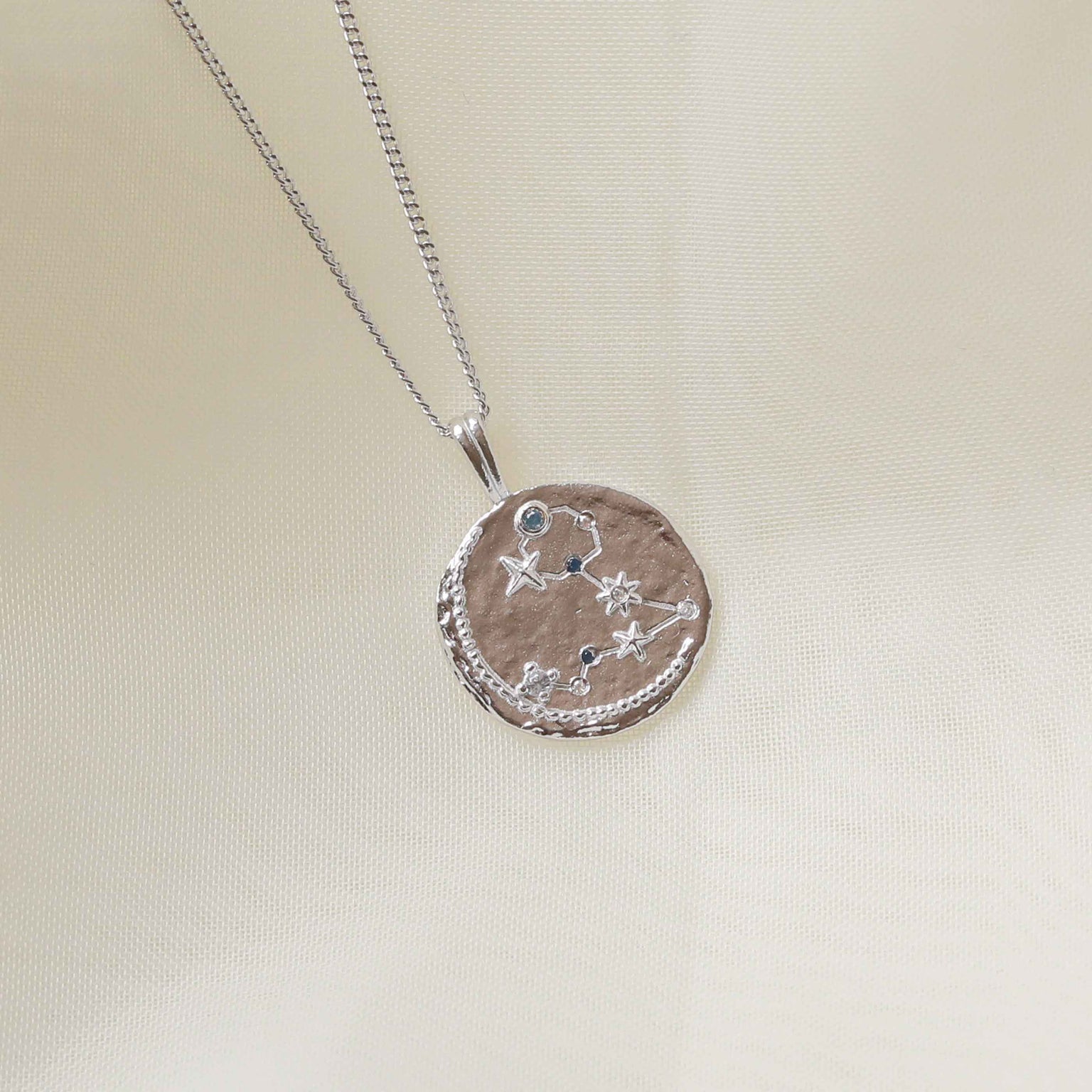 Gemstone Necklaces - Pisces Zodiac Pendant Necklace in Silver - Zodiac Pendant - Astrid & Miyu