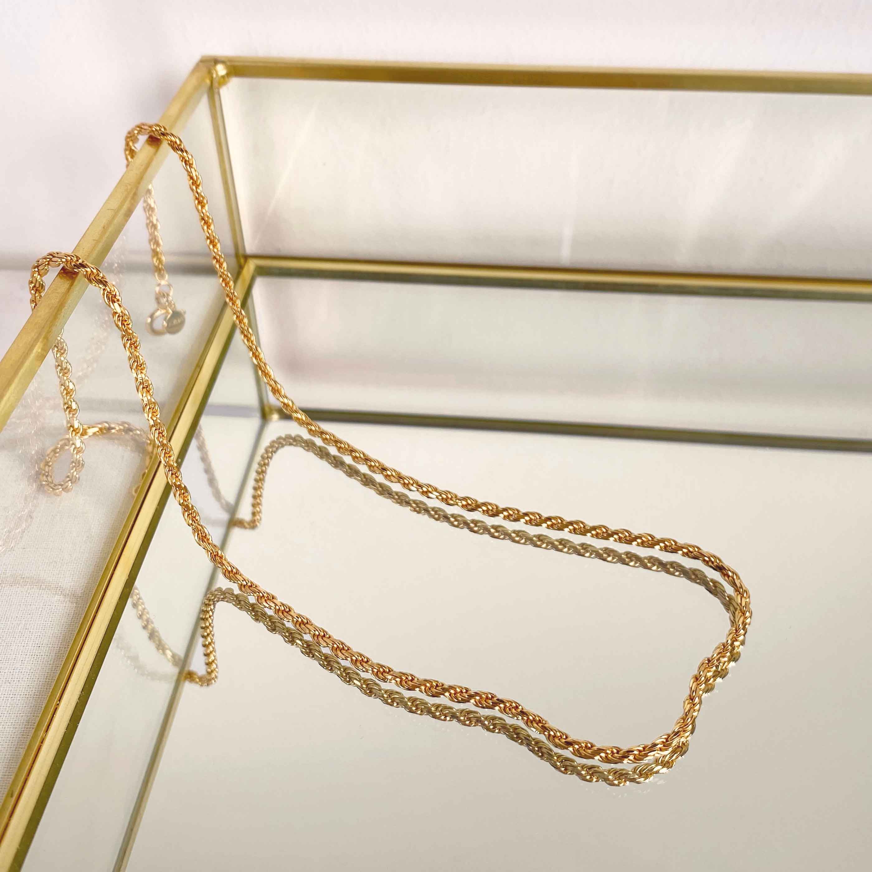 18k Gold Plated Jewellery - Rope Chain Necklace in Gold - Individual Chain - Astrid & Miyu
