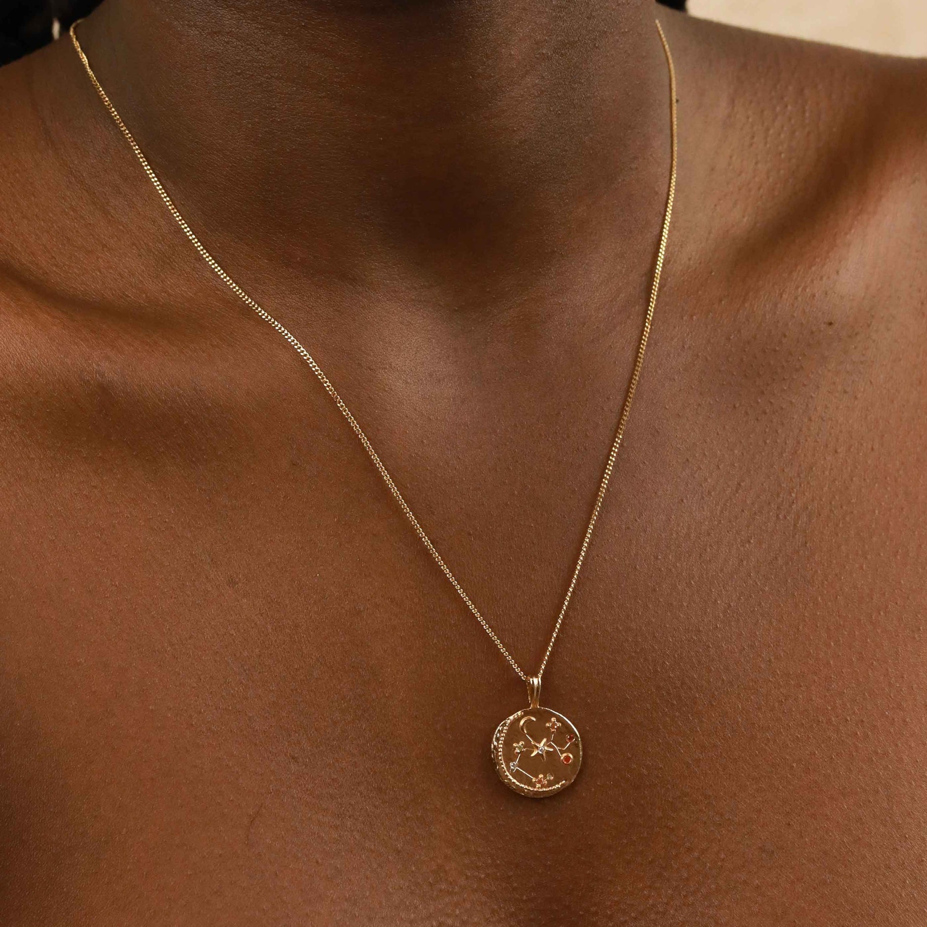 18k Gold Plated Jewellery - Sagittarius Zodiac Pendant Necklace in Gold - Zodiac Pendant - Astrid & Miyu