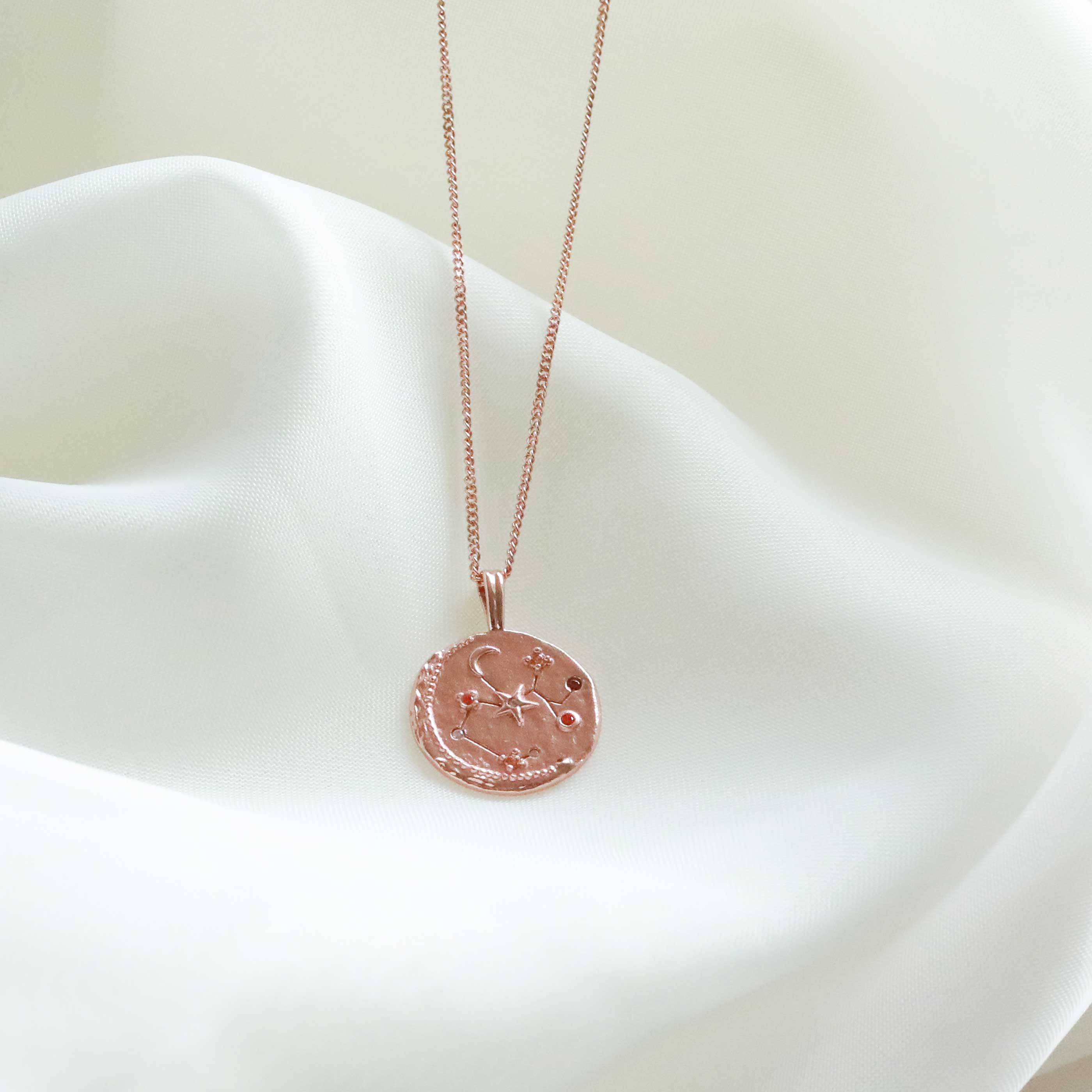 18k Rose Gold Plated Jewellery - Sagittarius Zodiac Pendant Necklace in Rose Gold - Zodiac Pendant - Astrid & Miyu