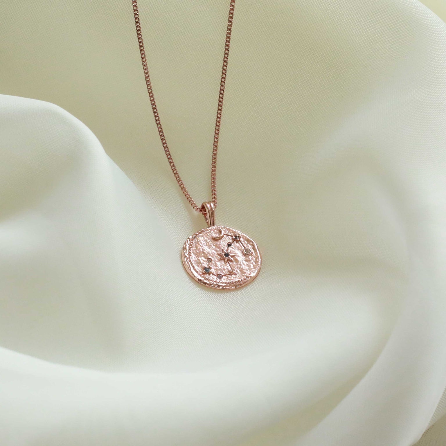 18k Rose Gold Plated Jewellery - Scorpio Zodiac Pendant Necklace in Rose Gold - Zodiac Pendant - Astrid & Miyu