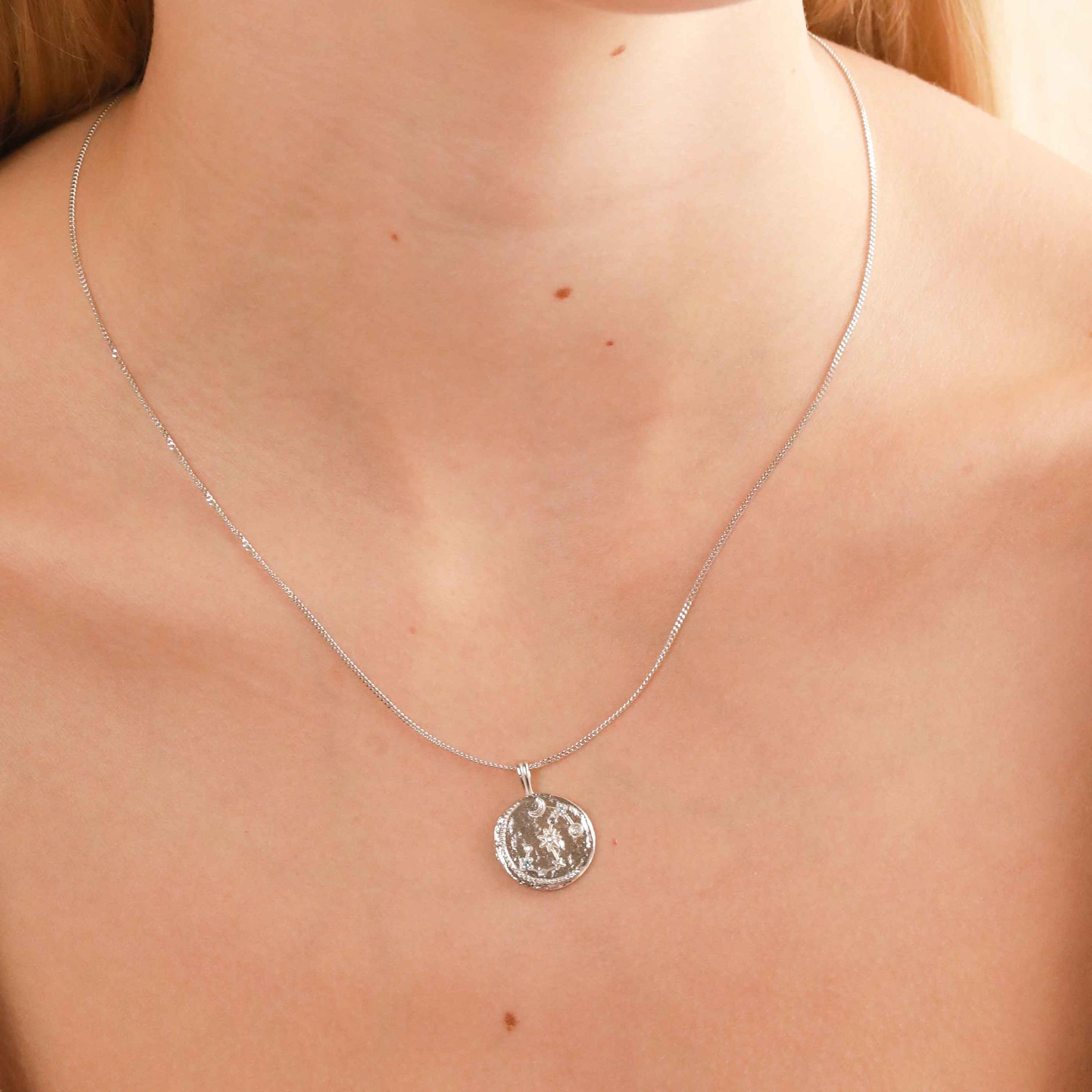 Gemstone Necklaces - Scorpio Zodiac Pendant Necklace in Silver - Zodiac Pendant - Astrid & Miyu