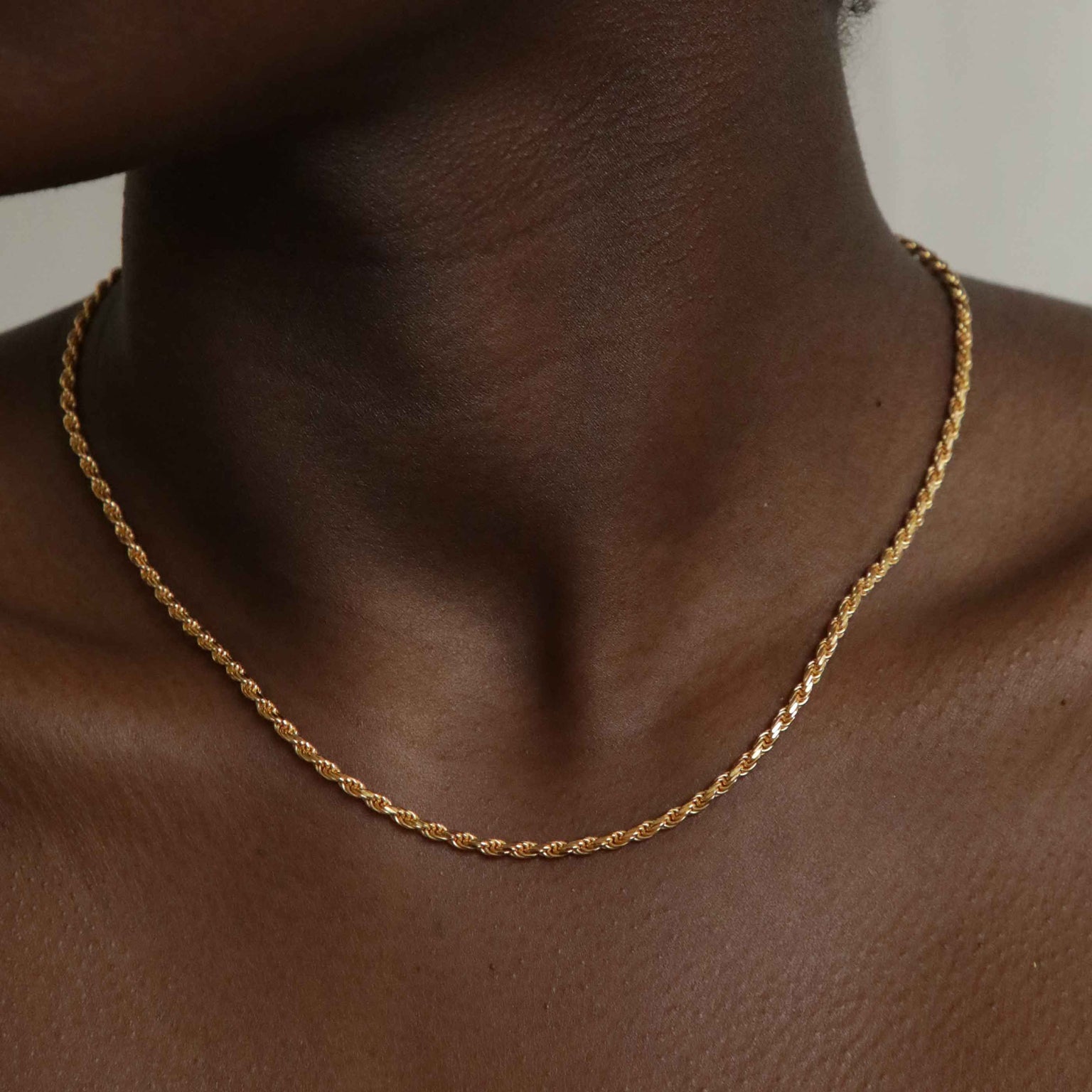 18k Gold Plated Jewellery - Rope Chain Necklace in Gold - Individual Chain - Astrid & Miyu