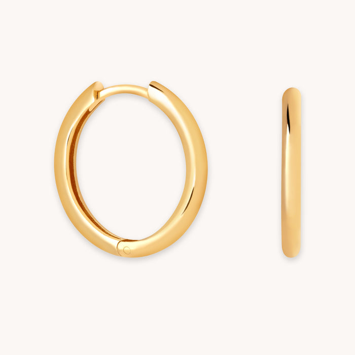 Simple Hinge Small Hoops in Gold