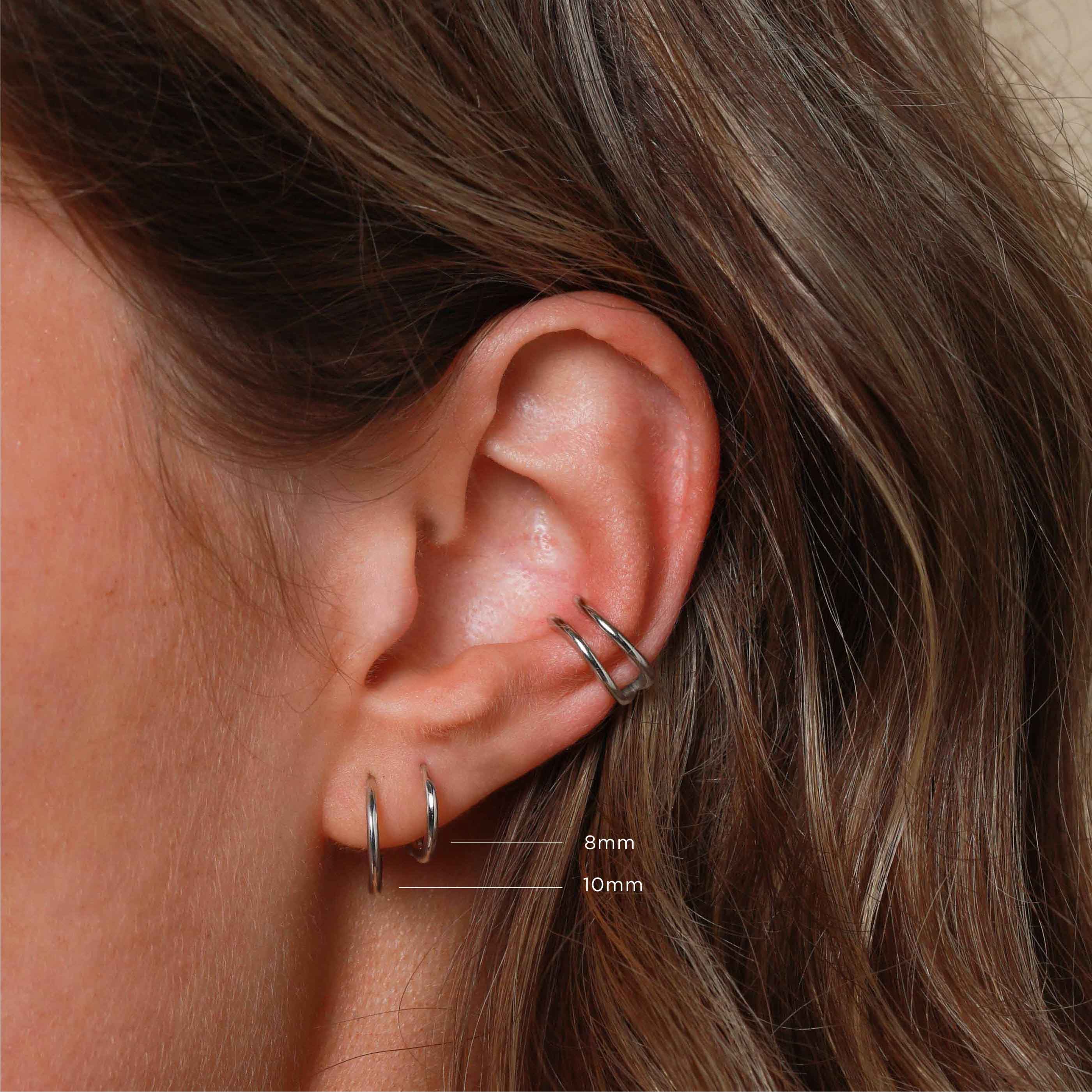 Simple Hoops in Solid White Gold - Hoop Earrings - Astrid & Miyu