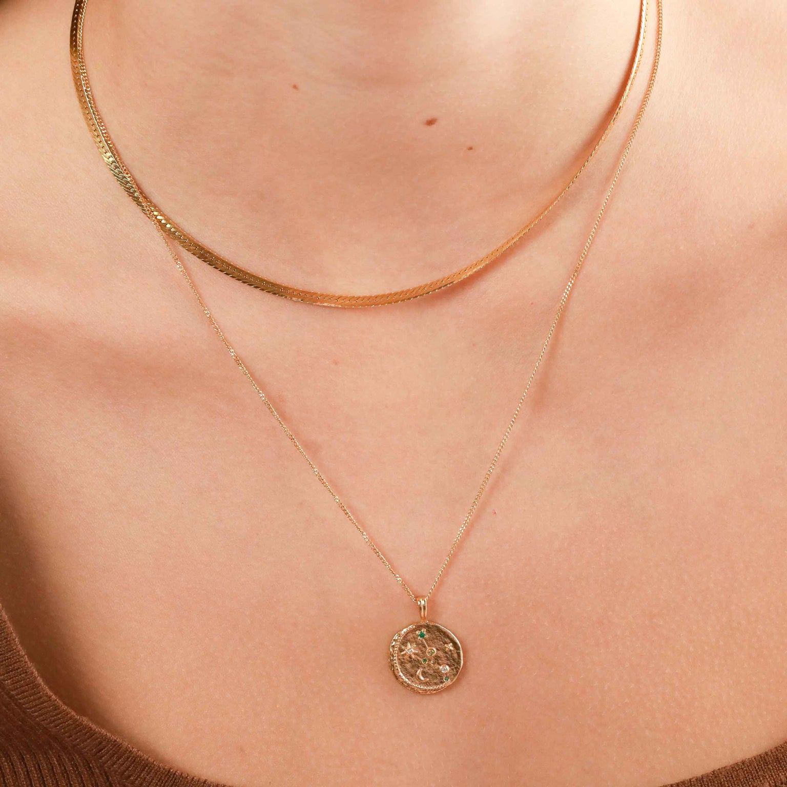 18k Gold Plated Jewellery - Taurus Zodiac Pendant Necklace in Gold - Zodiac Pendant - Astrid & Miyu
