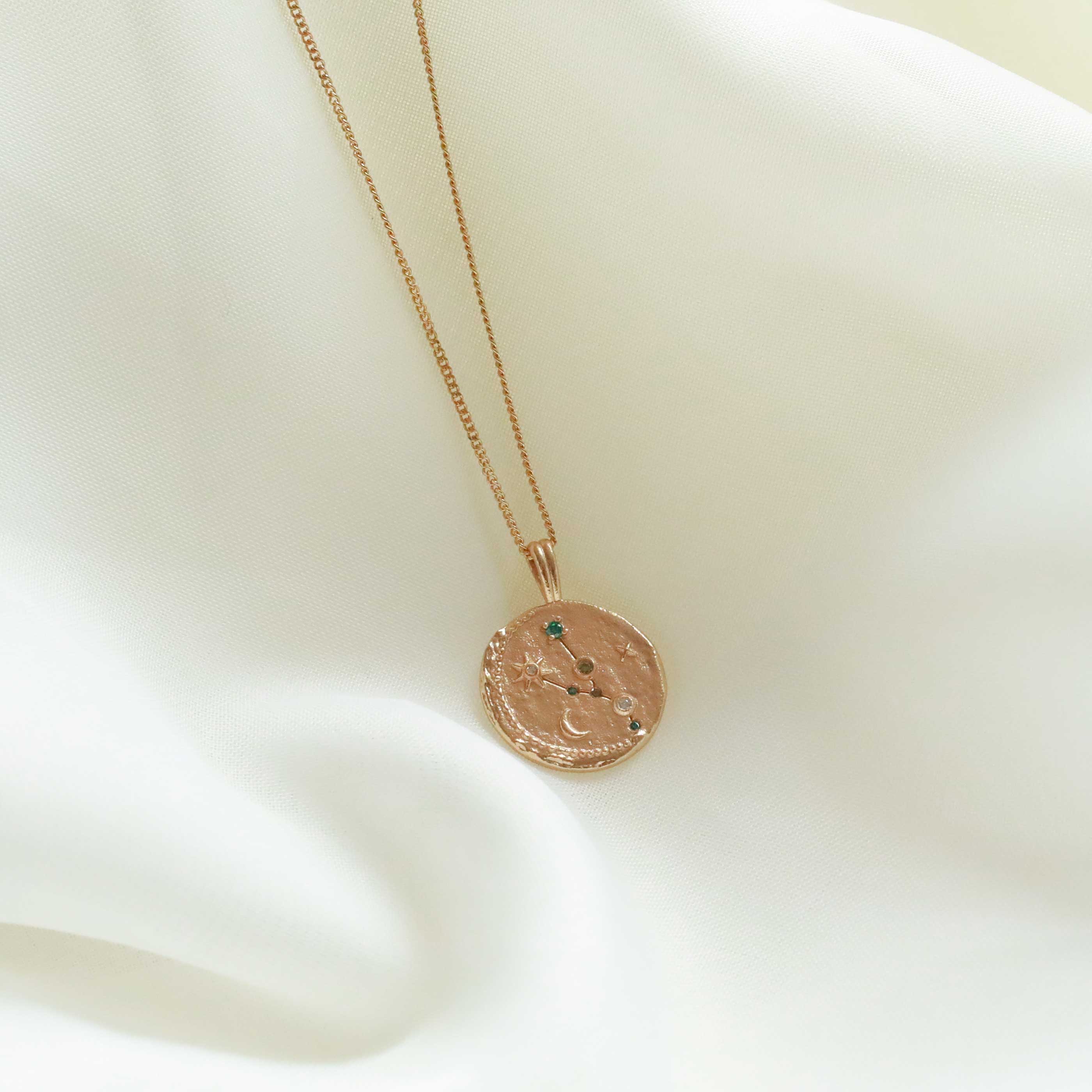 18k Gold Plated Jewellery - Taurus Zodiac Pendant Necklace in Gold - Zodiac Pendant - Astrid & Miyu