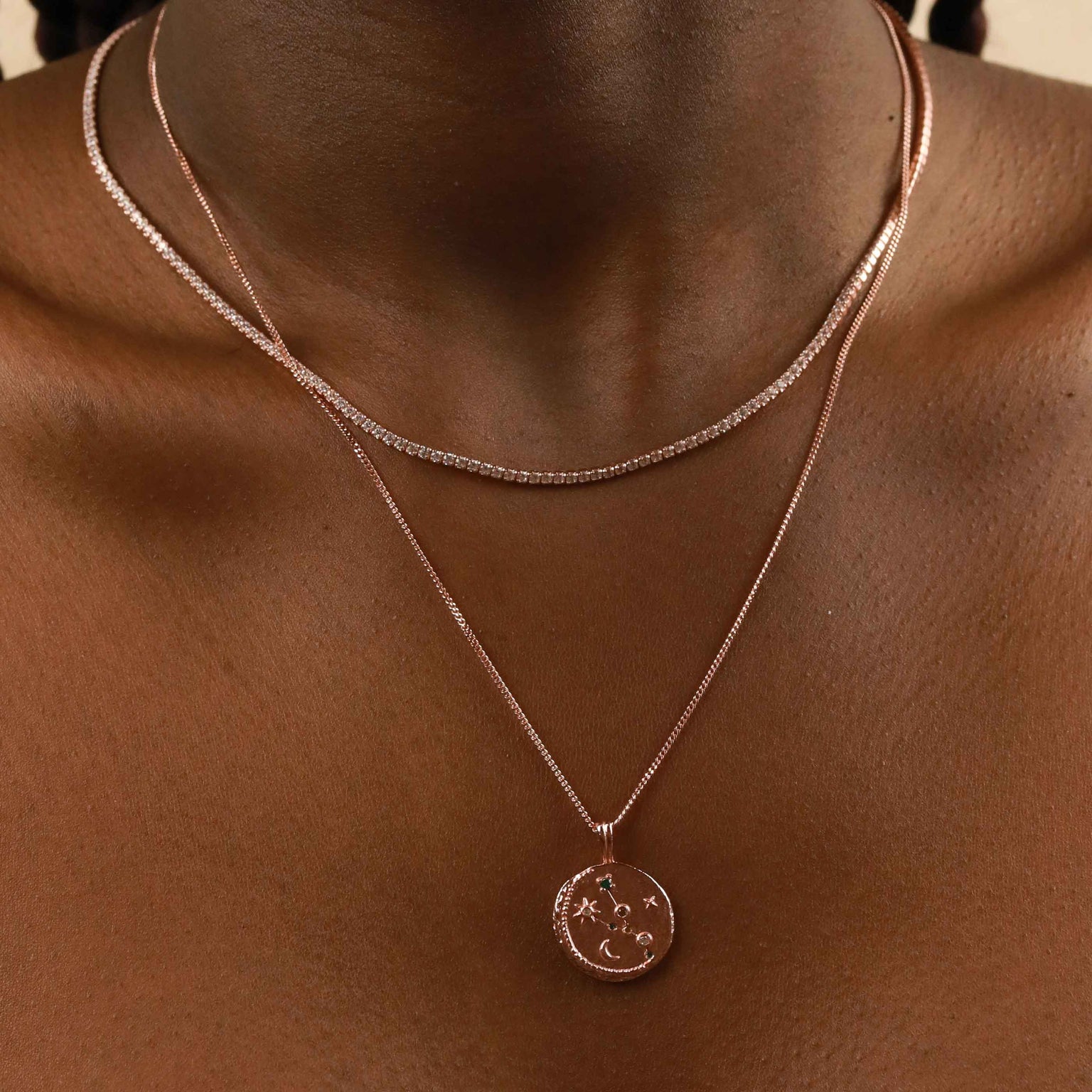 18k Rose Gold Plated Jewellery - Taurus Zodiac Pendant Necklace in Rose Gold - Zodiac Pendant - Astrid & Miyu