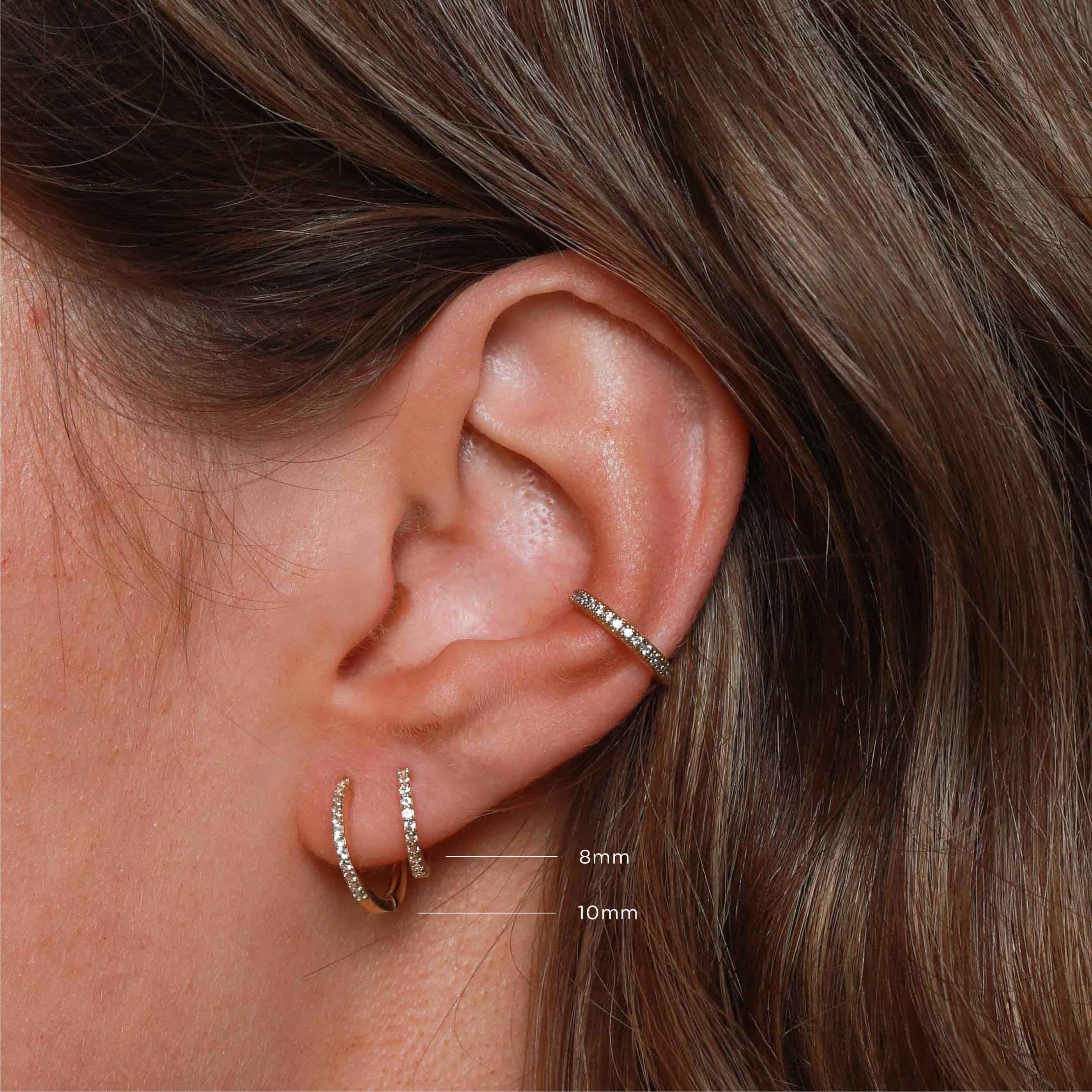 April White Topaz - Topaz Hoops in Solid Gold - Hoop Earrings - Astrid & Miyu