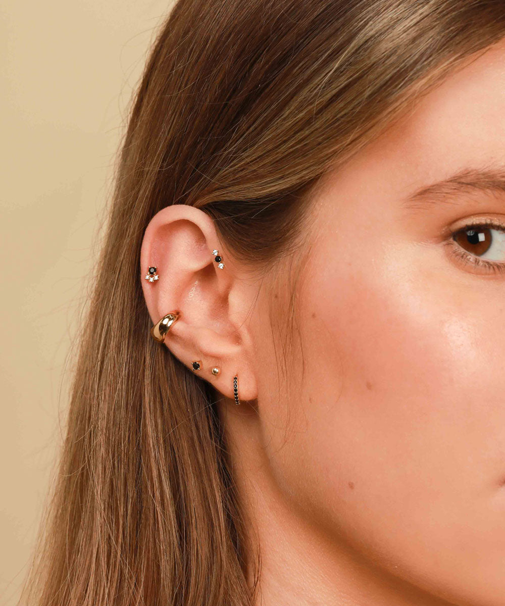 Gold Helix Earring 9K Feather Cartilage Hoop Upper Lobe Piercing Ring  Jewelry | eBay