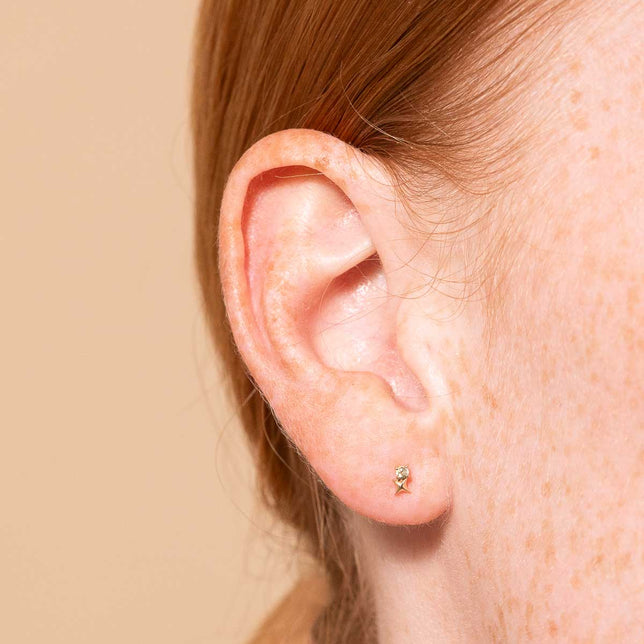 August Peridot Birthstone Earrings in Solid Gold