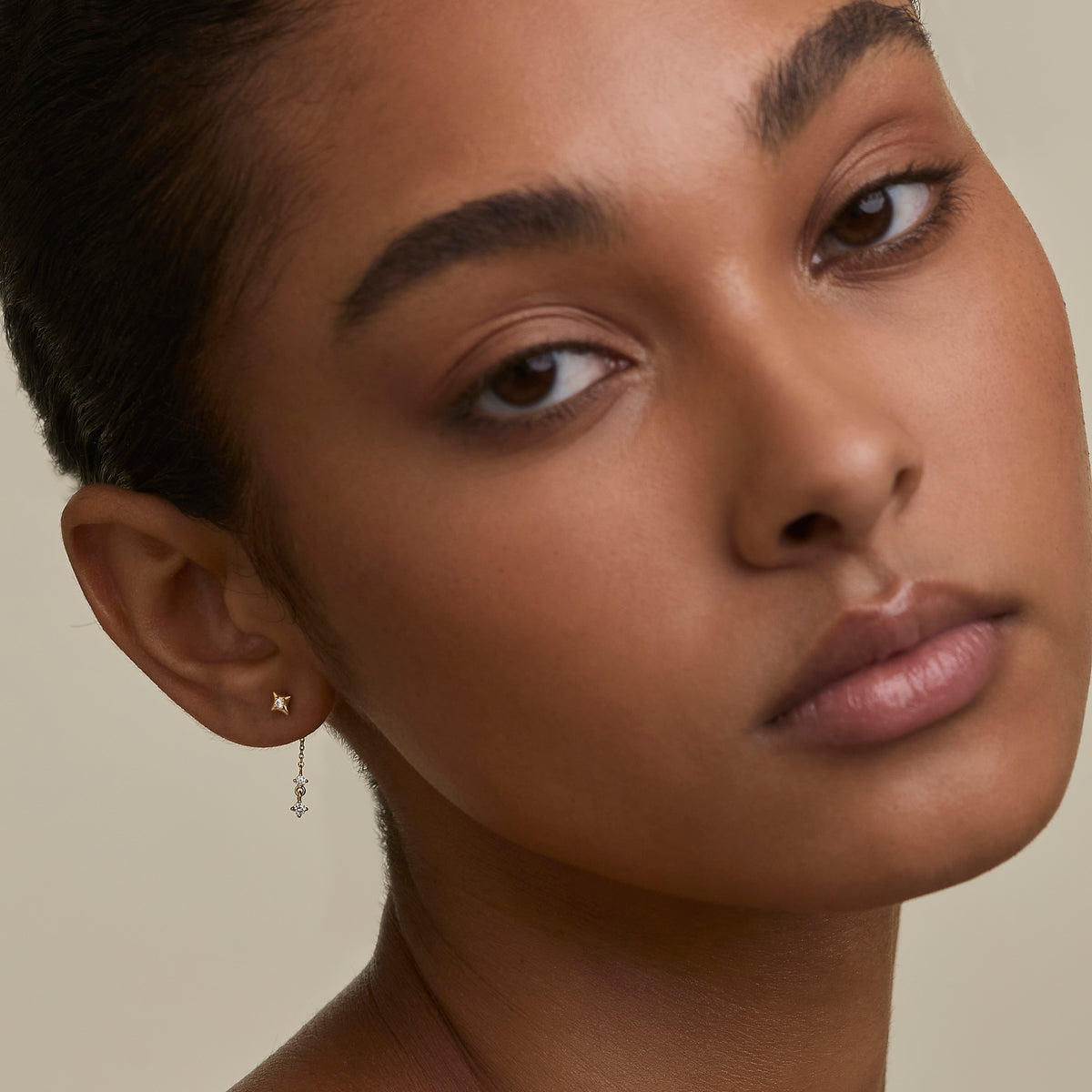 Cosmic Star Drop Studs Cracker in Gold-Astrid &amp; Miyu