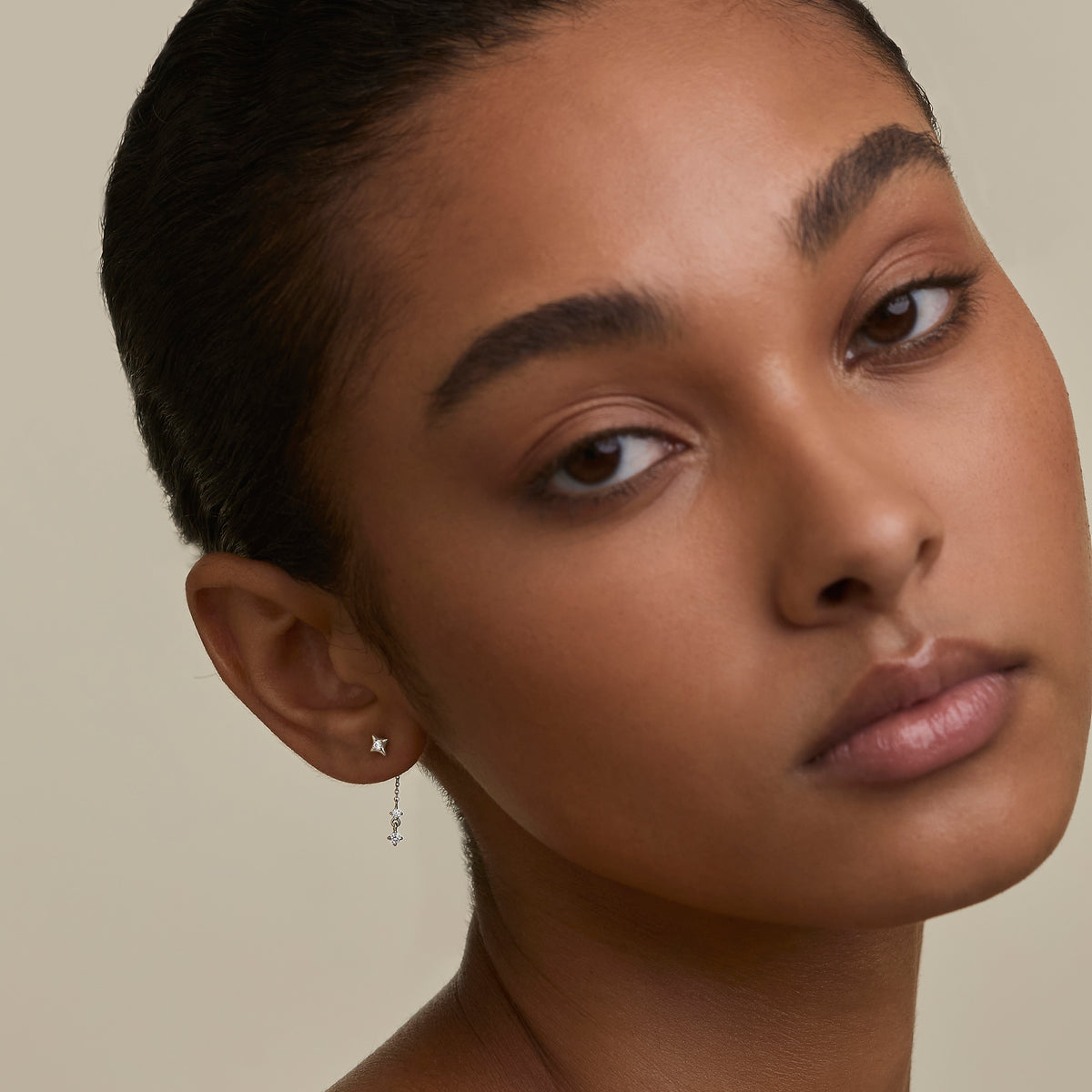 Cosmic Star Drop Studs Cracker in Silver-Astrid &amp; Miyu