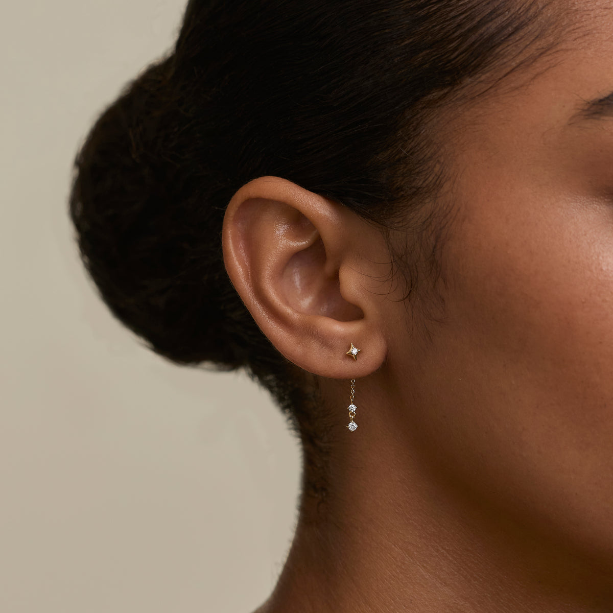 Cosmic Star Drop Studs Cracker in Gold-Astrid &amp; Miyu
