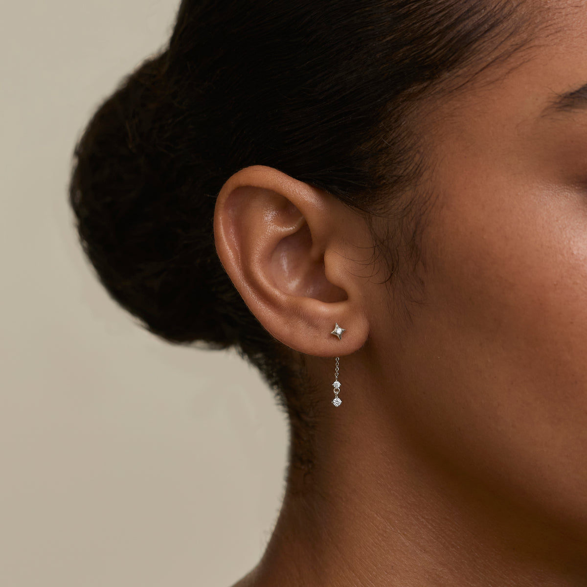 Cosmic Star Drop Studs Cracker in Silver-Astrid &amp; Miyu