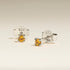 November Birthstone Stud Earrings in Silver with Citrine CZ-Astrid &amp; Miyu