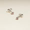 October Birthstone Stud Earrings in Silver with Pink Tourmaline CZ