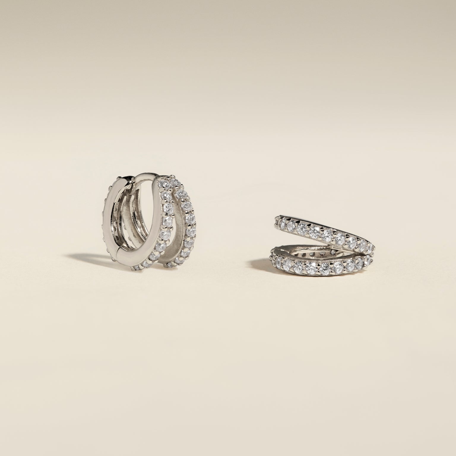 Illusion Crystal Huggies in Silver-Astrid &amp; Miyu