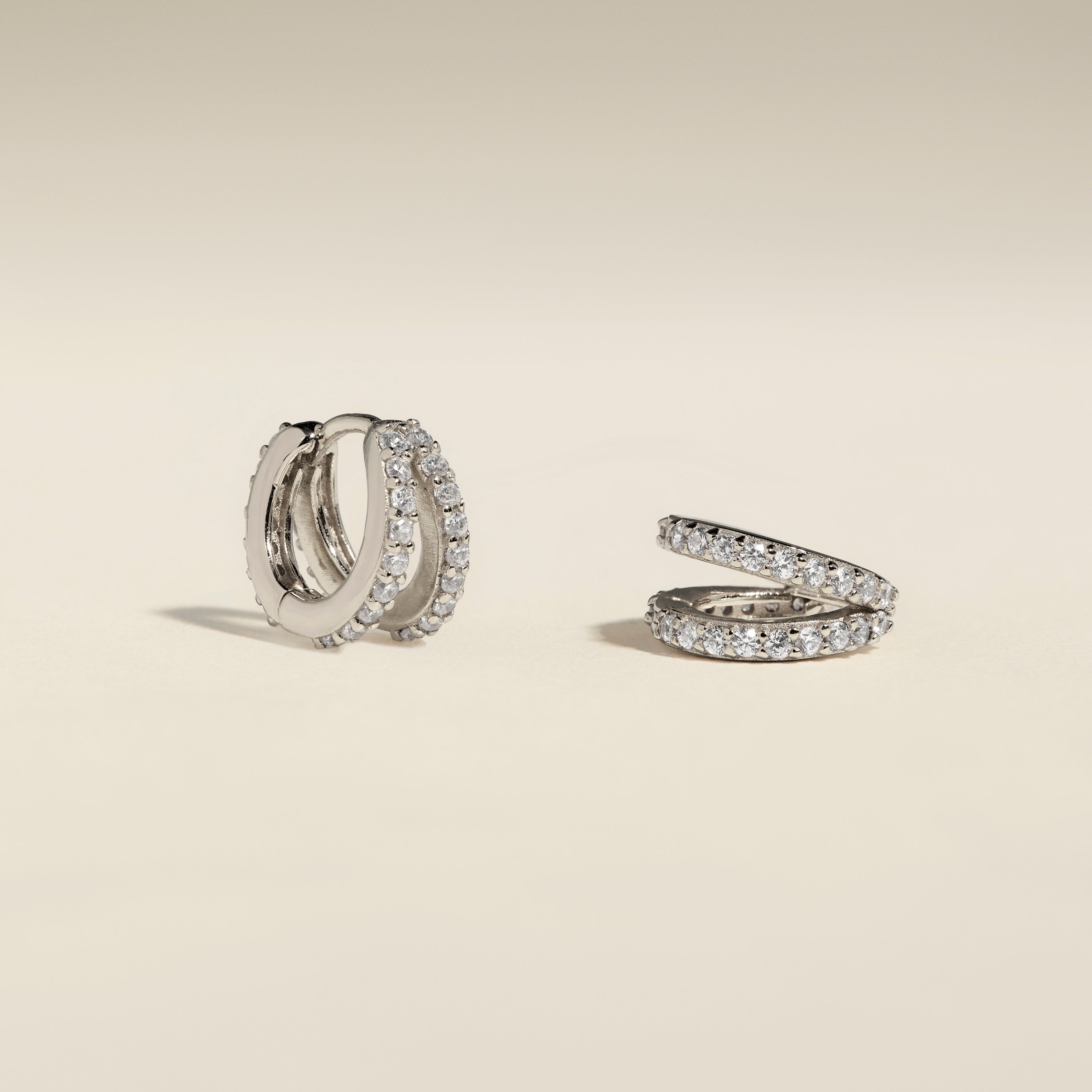 Illusion Crystal Huggies in Silver-Astrid &amp; Miyu