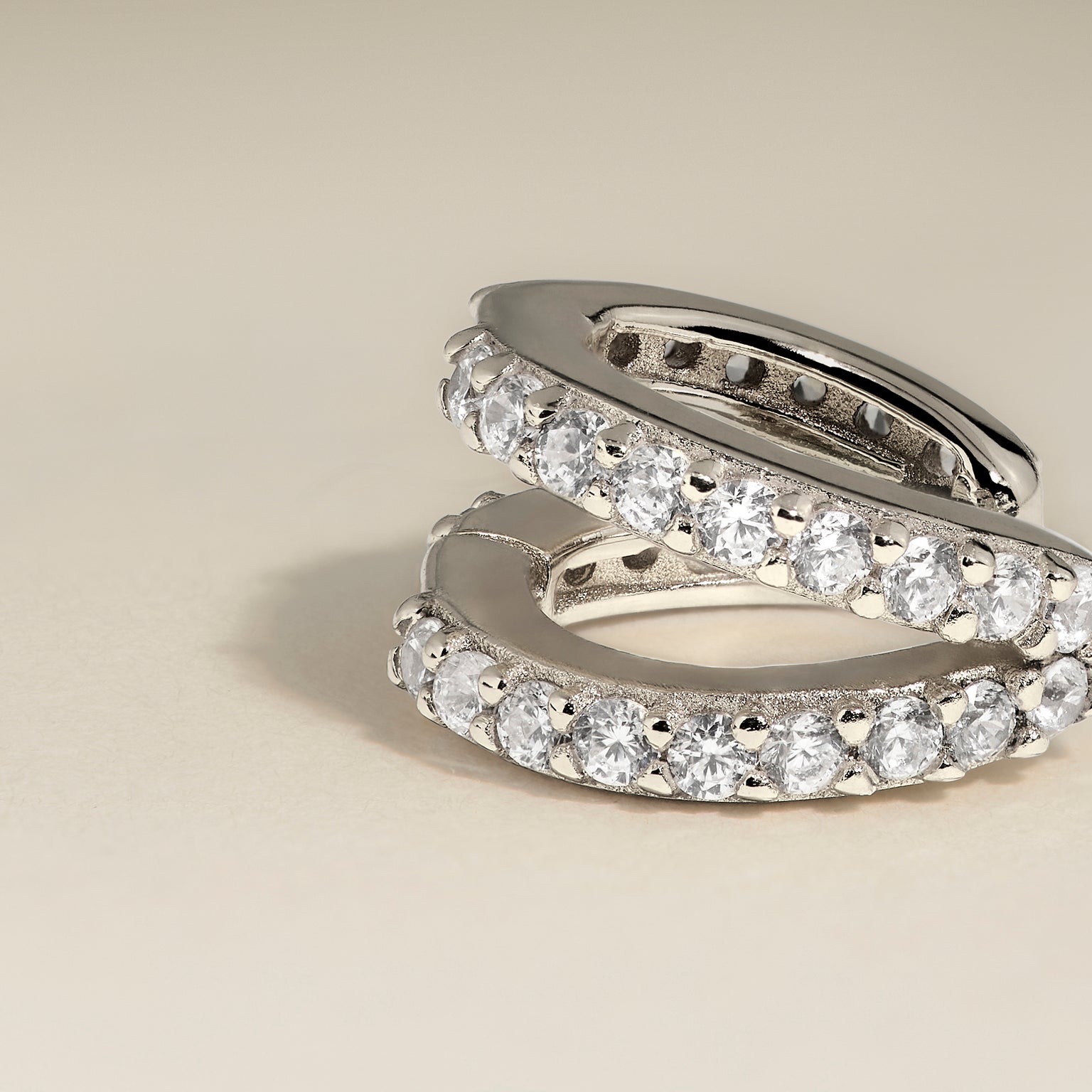 Illusion Crystal Huggies in Silver-Astrid &amp; Miyu