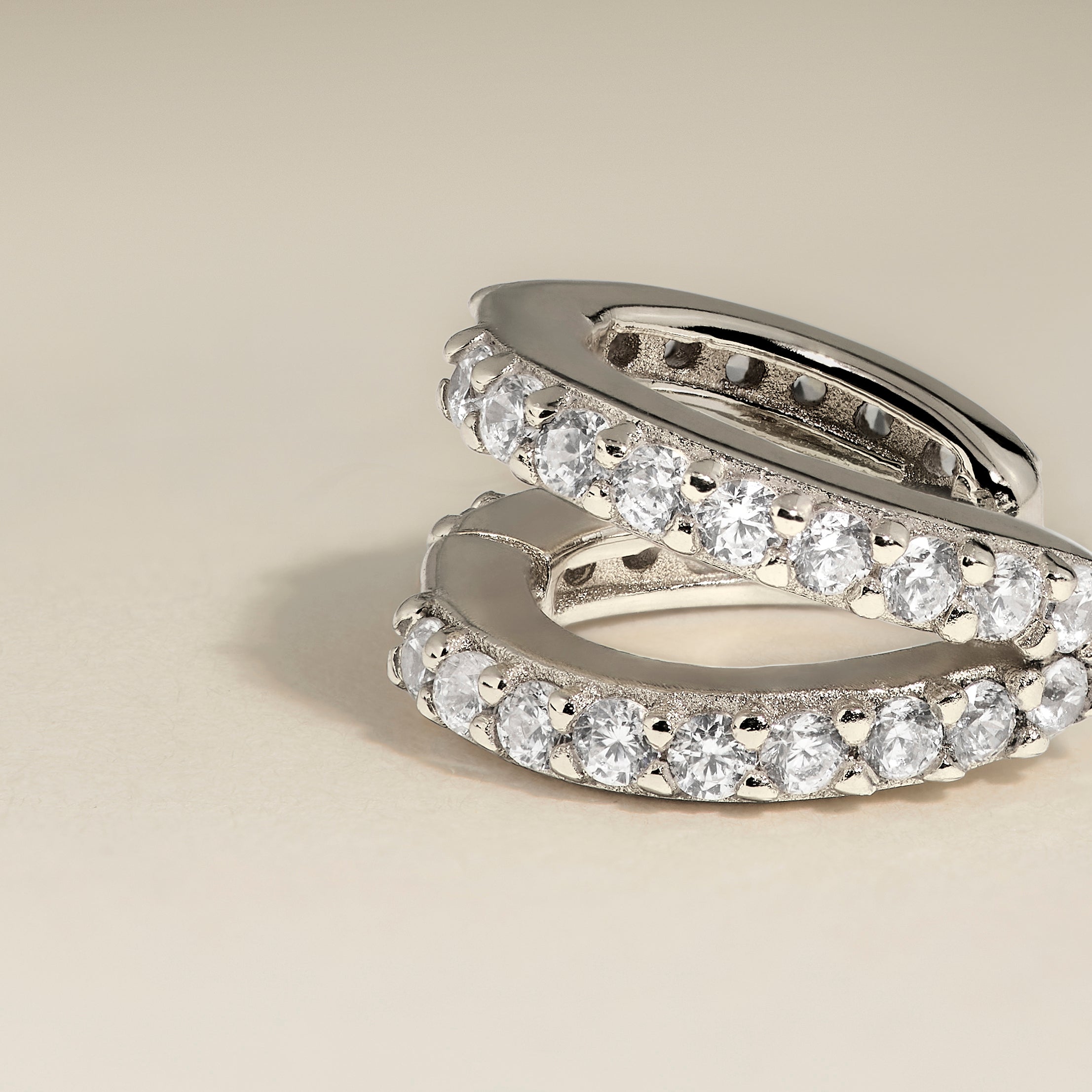 Illusion Crystal Huggies in Silver-Astrid &amp; Miyu