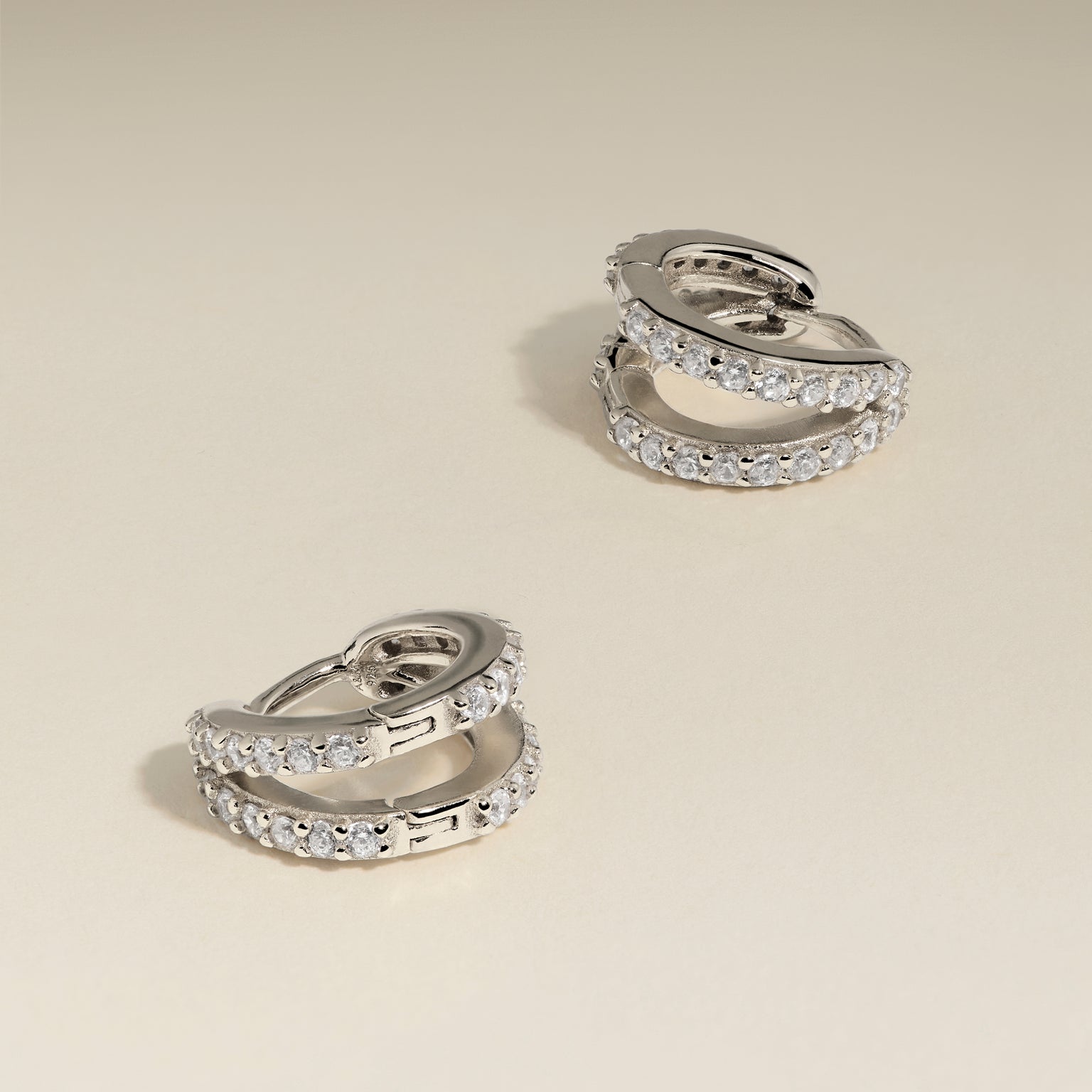 Illusion Crystal Huggies in Silver-Astrid &amp; Miyu