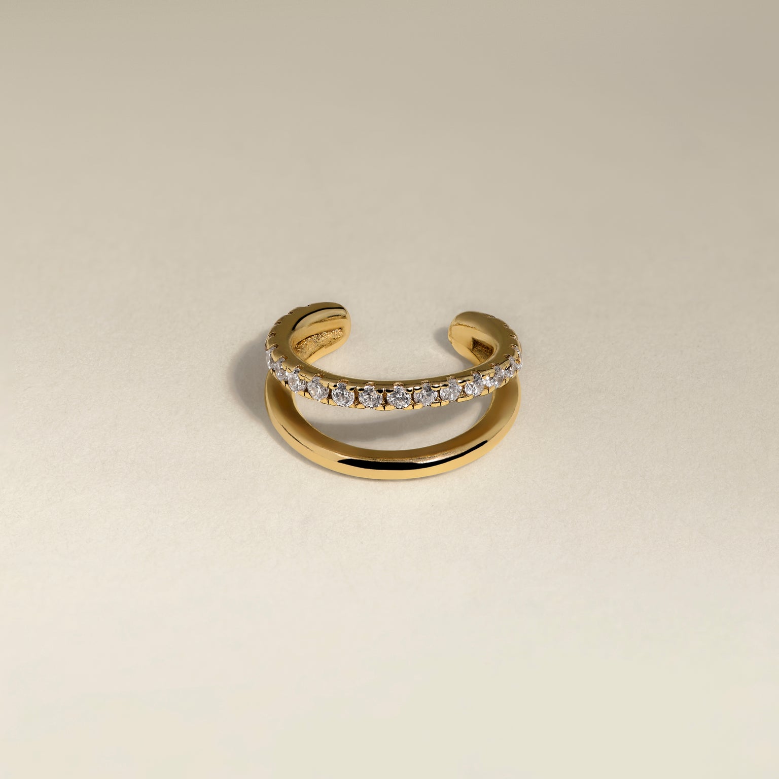 Illusion Crystal Ear Cuff in Gold-Astrid &amp; Miyu