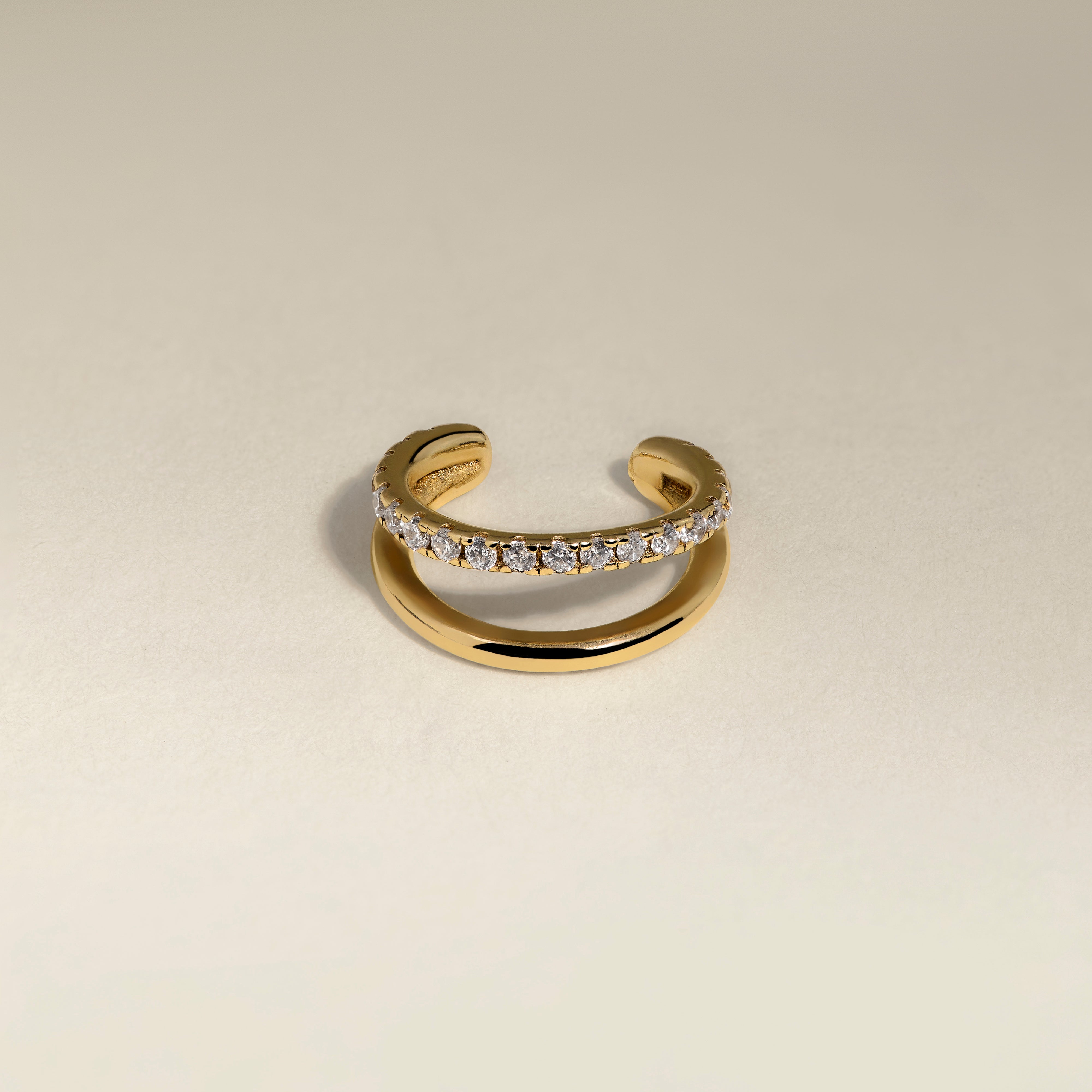 Illusion Crystal Ear Cuff in Gold-Astrid &amp; Miyu