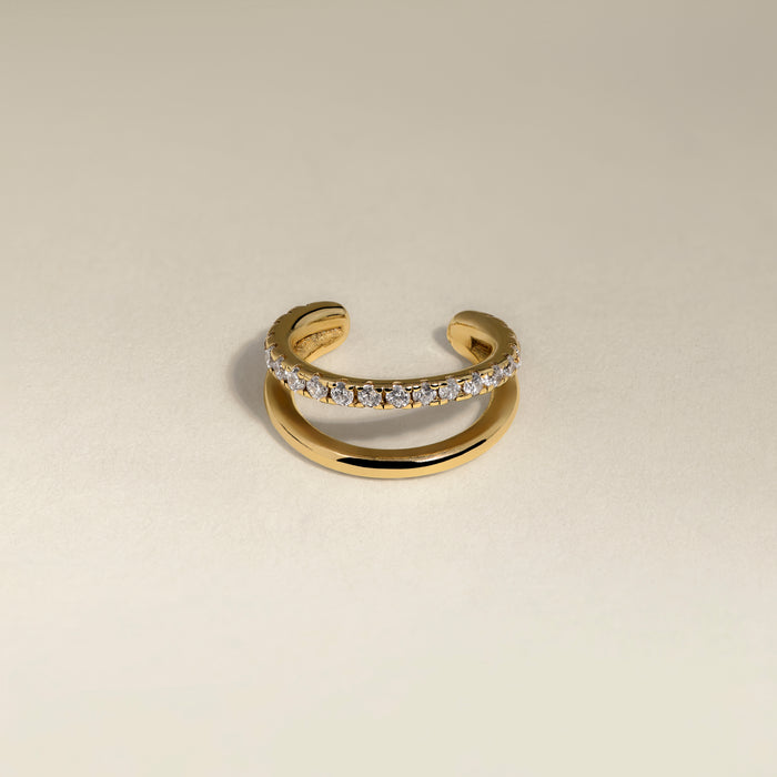 Illusion Crystal Ear Cuff in Gold-Astrid &amp; Miyu