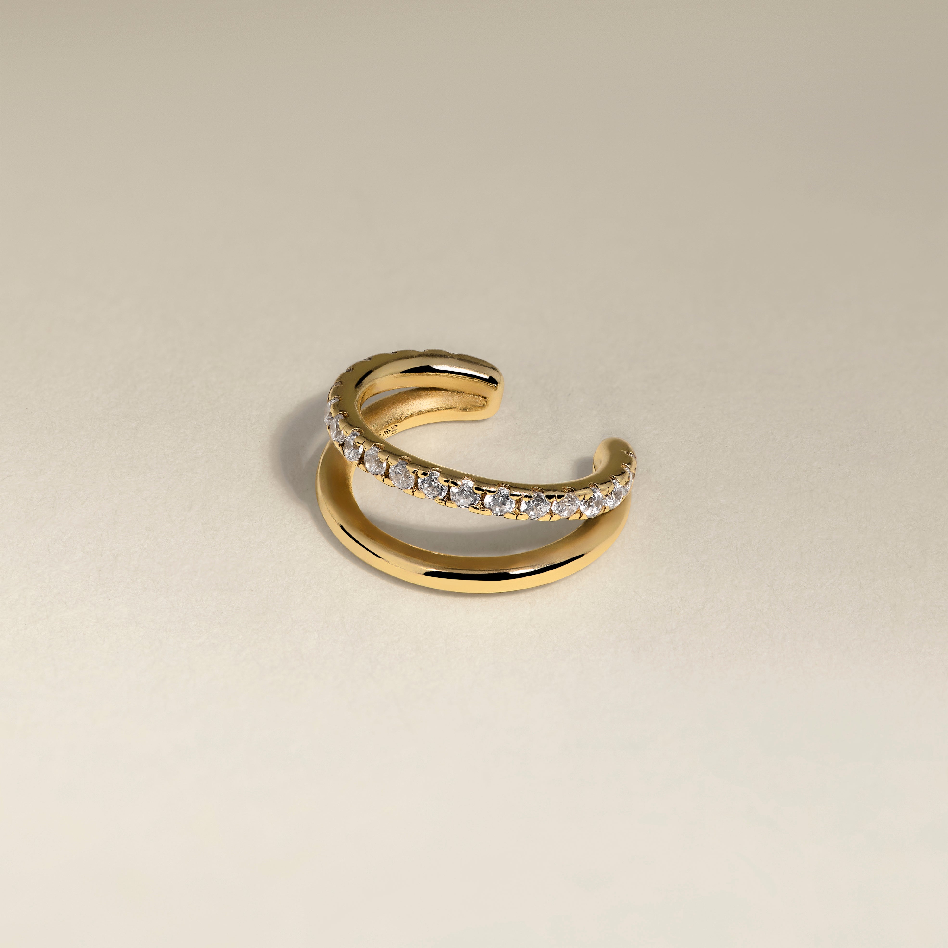 Illusion Crystal Ear Cuff in Gold-Astrid &amp; Miyu