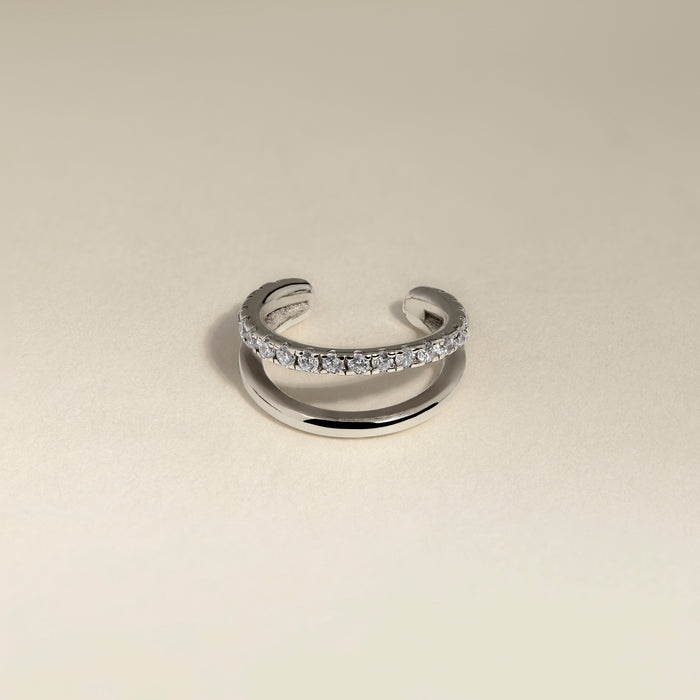 Illusion Crystal Ear Cuff in Silver-Astrid &amp; Miyu