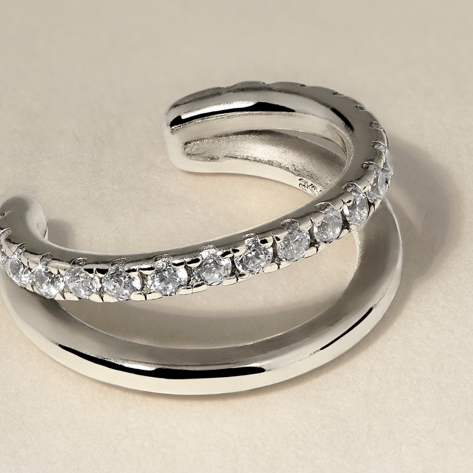 Illusion Crystal Ear Cuff in Silver-Astrid &amp; Miyu